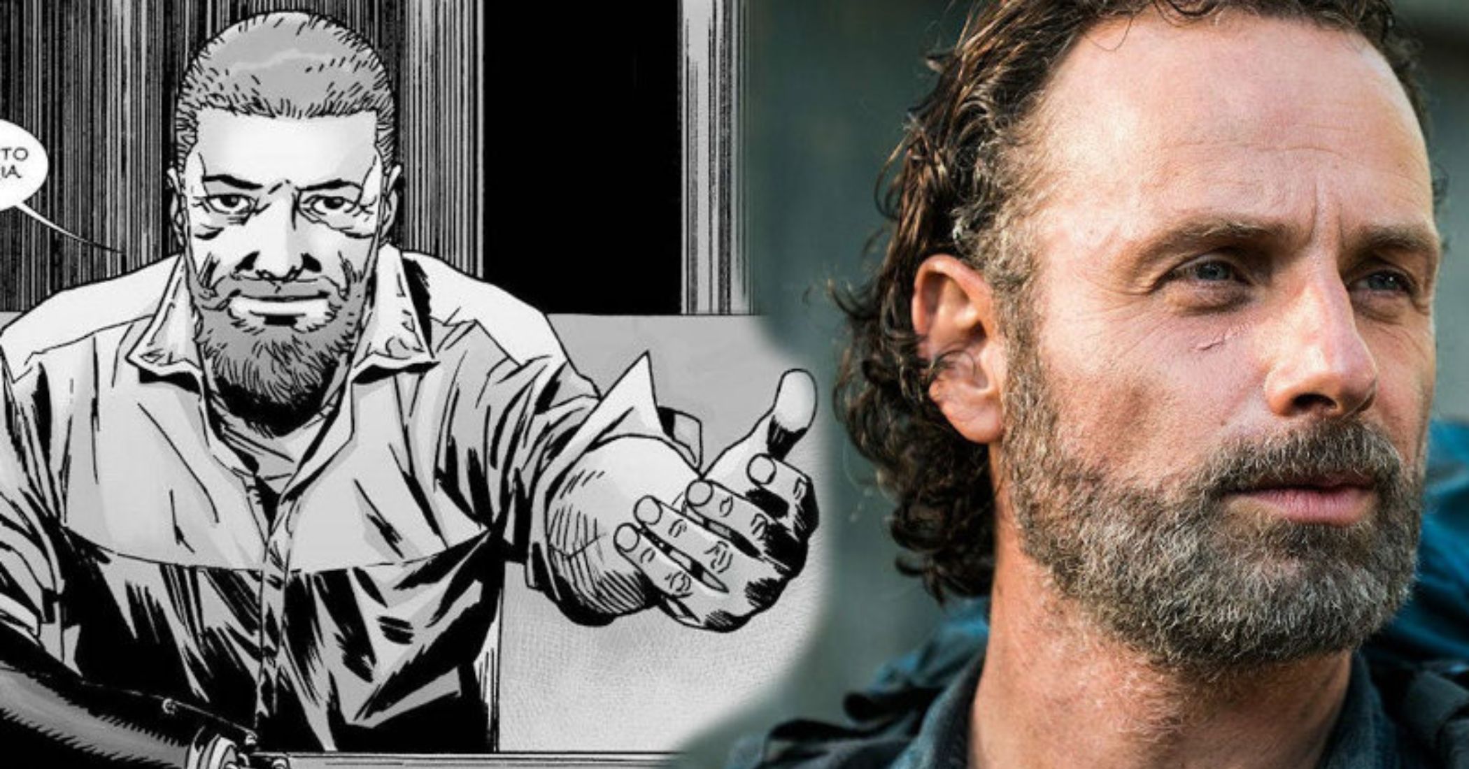 Rick in The Walking Dead TV show and the comic