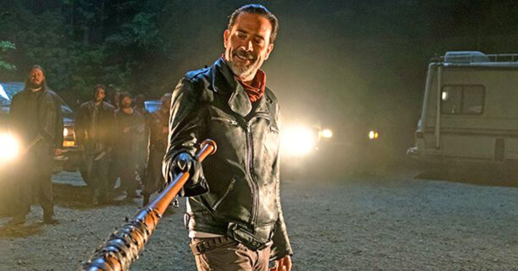 Negan with bat in The Walking Dead