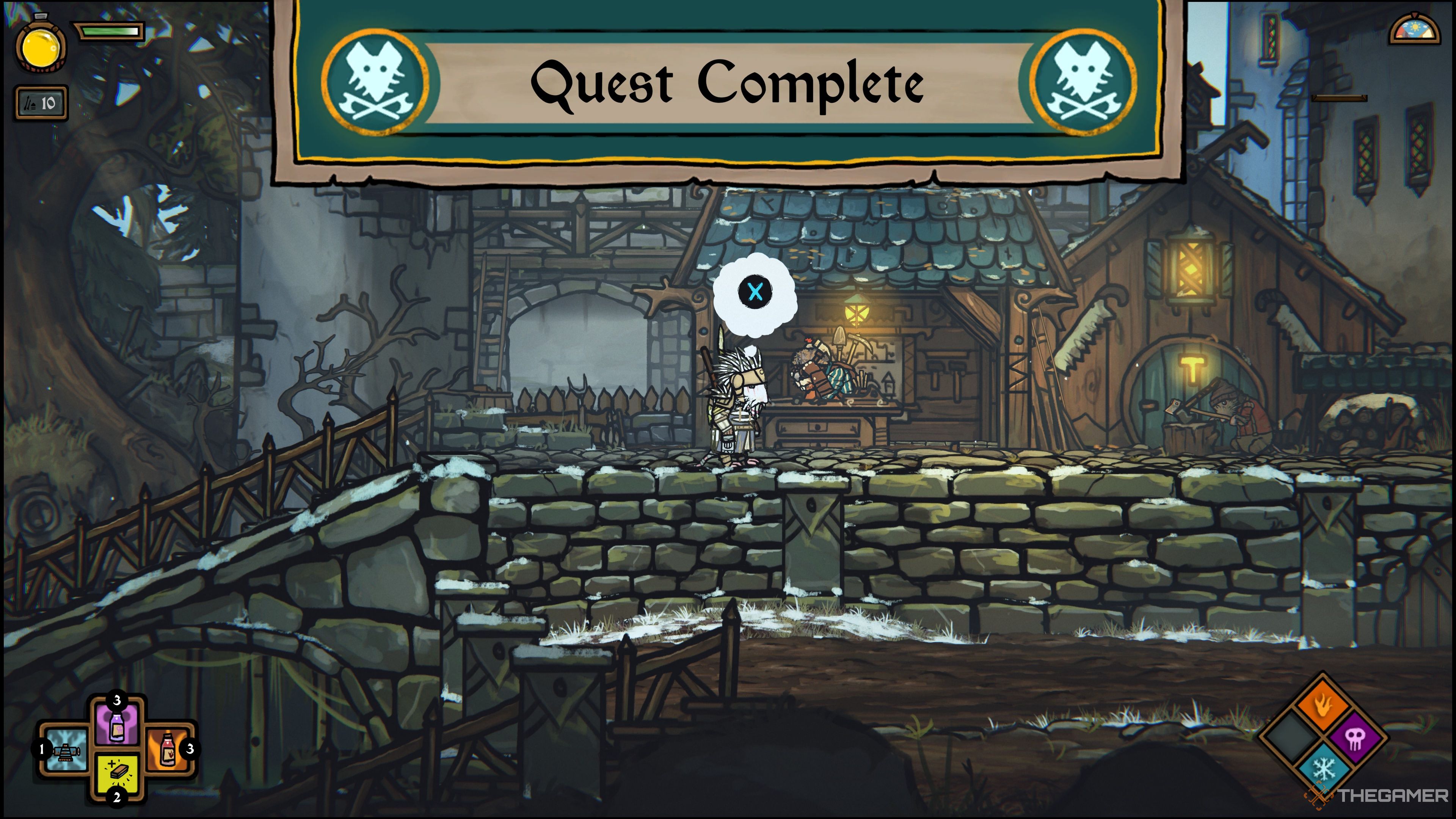 The Forge And Stove Quest Complete in Tails Of Iron 2: Whiskers Of Winter.