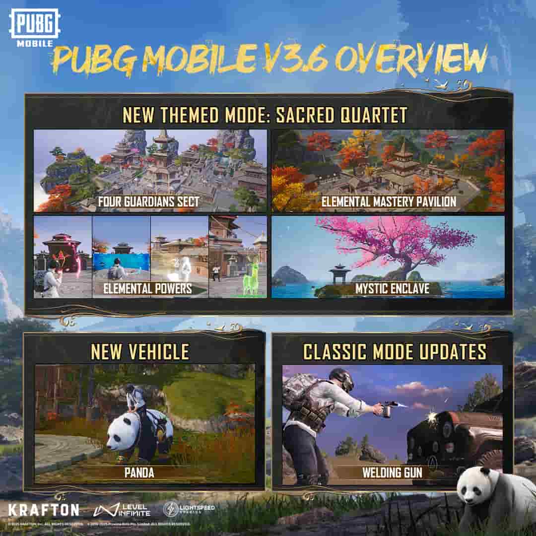 PUBG Mobile Sacred Quartet mode features