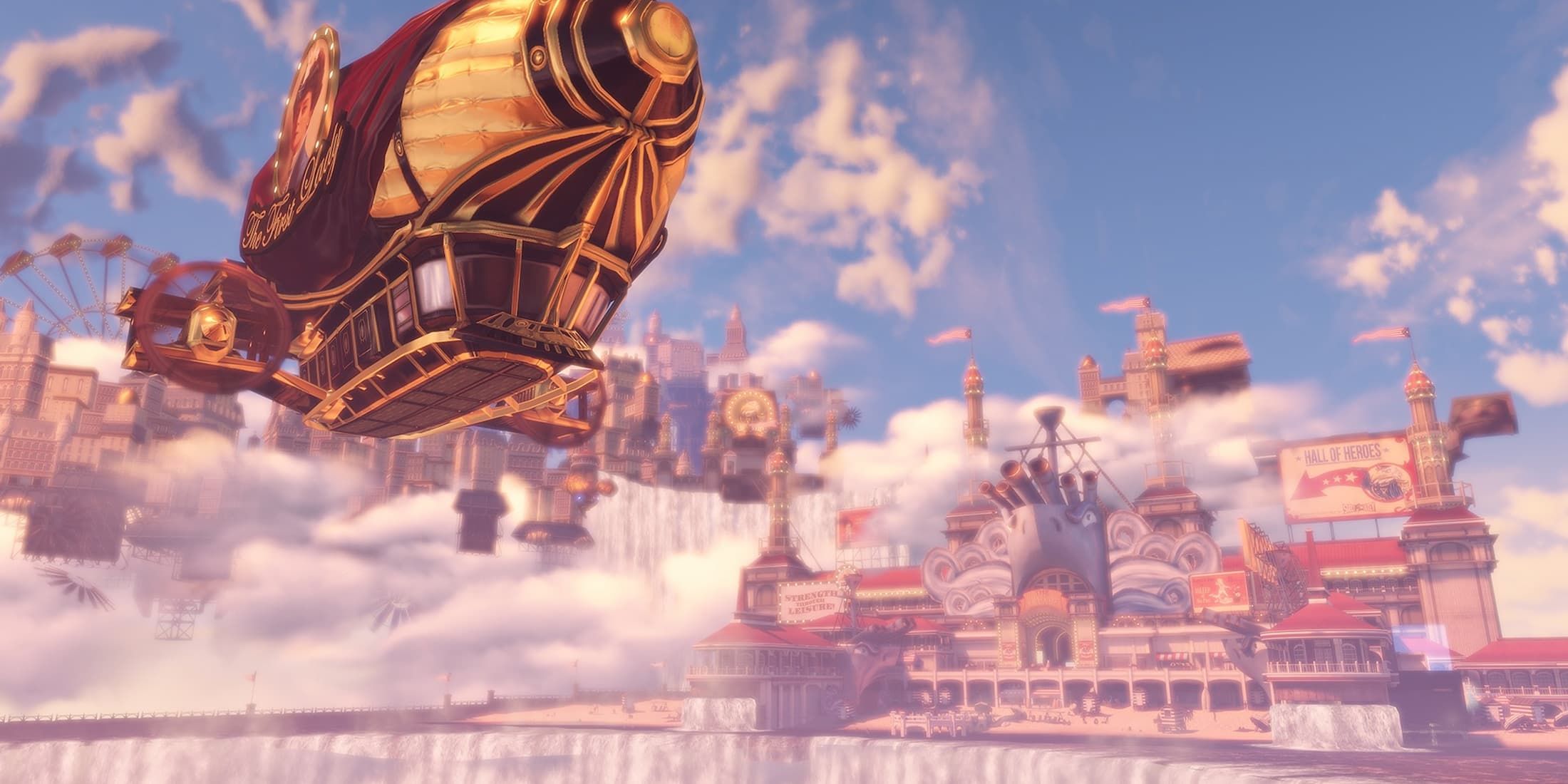 Columbia's skyline in Bioshock Infinite