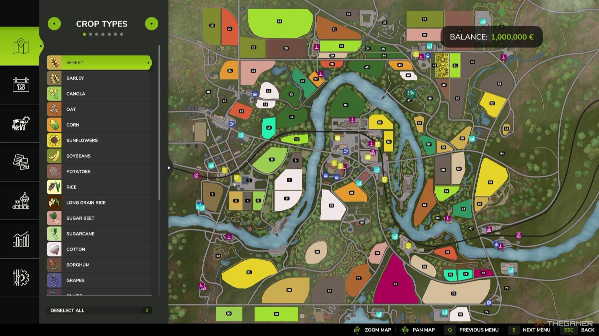 The entire map of Riverbend Springs in Farming Simulator 25.