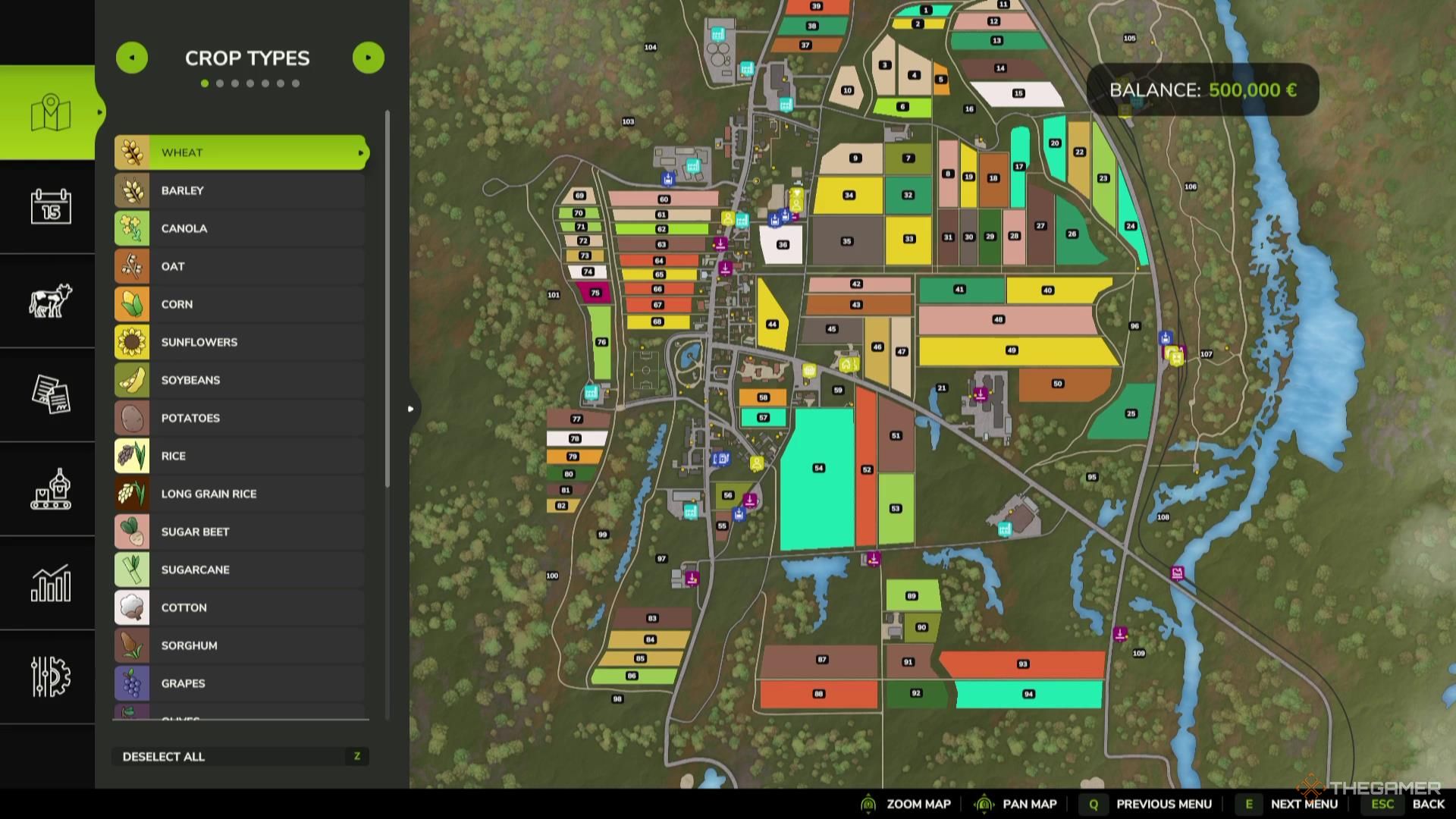 The Zielonka map, with all of the collectibles revealed in Farming Simulator 25.