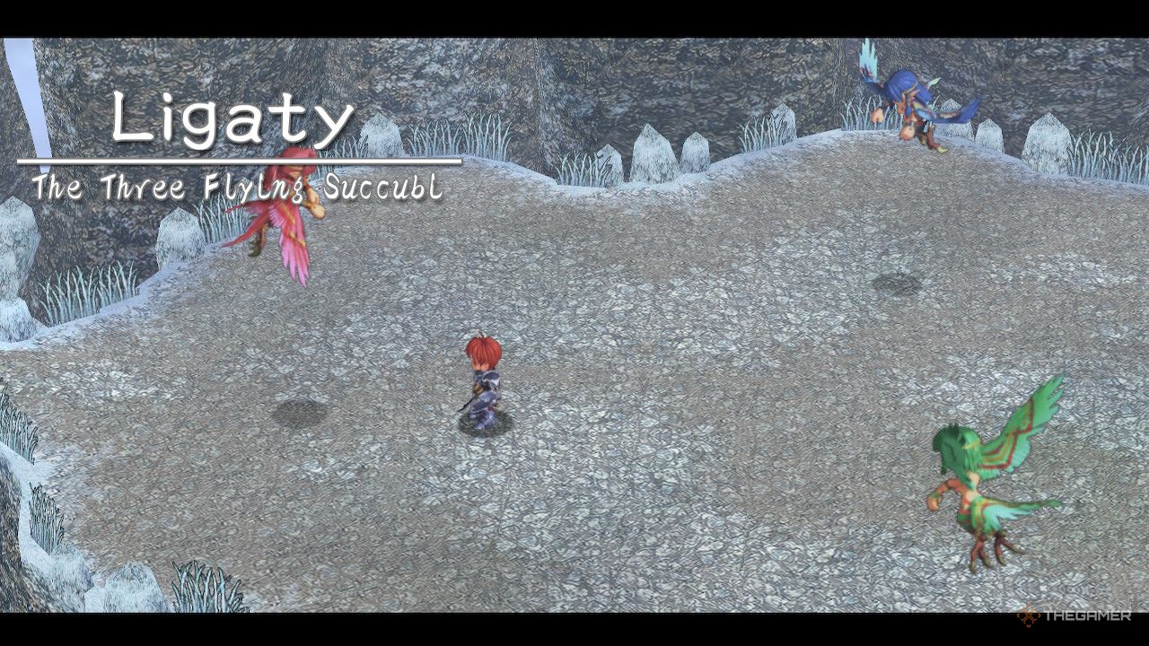 The trio of ligaty bosses appearing before Adol in the Elderm Mountains in ys memoire the oath in felghana.