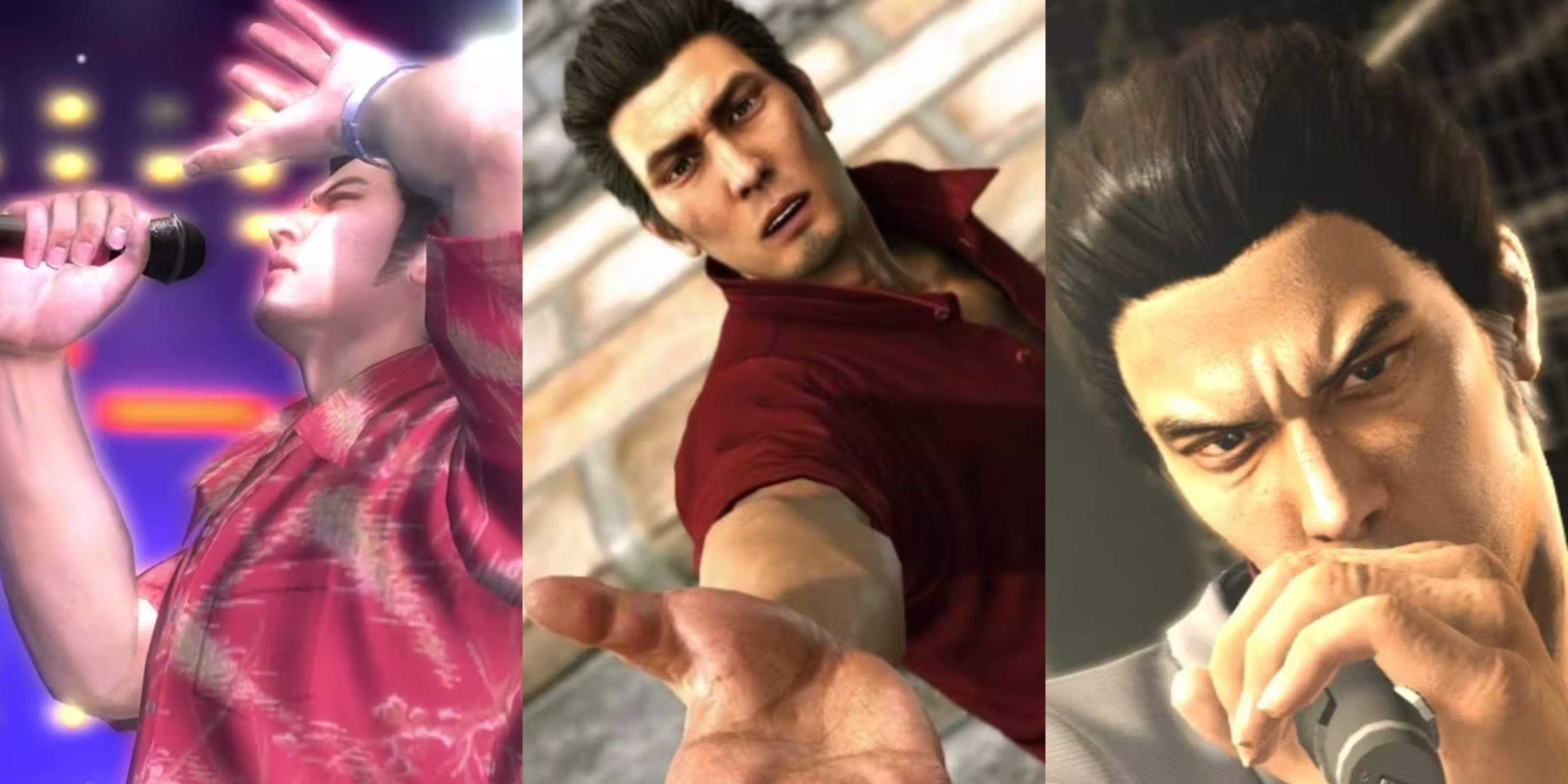 Three different versions of Kiryu singing.