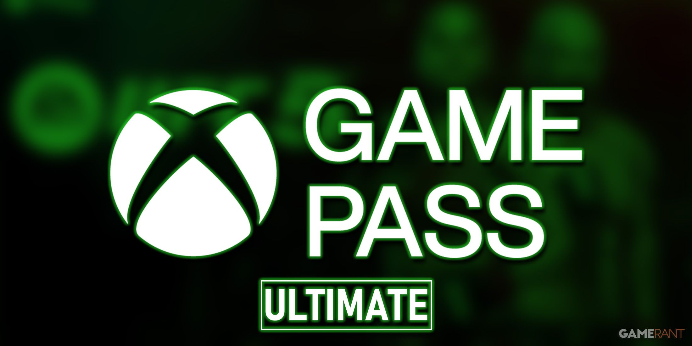 Xbox Game Pass Ultimate logo over blurred green-tinted EA Sports UFC 5 cover art