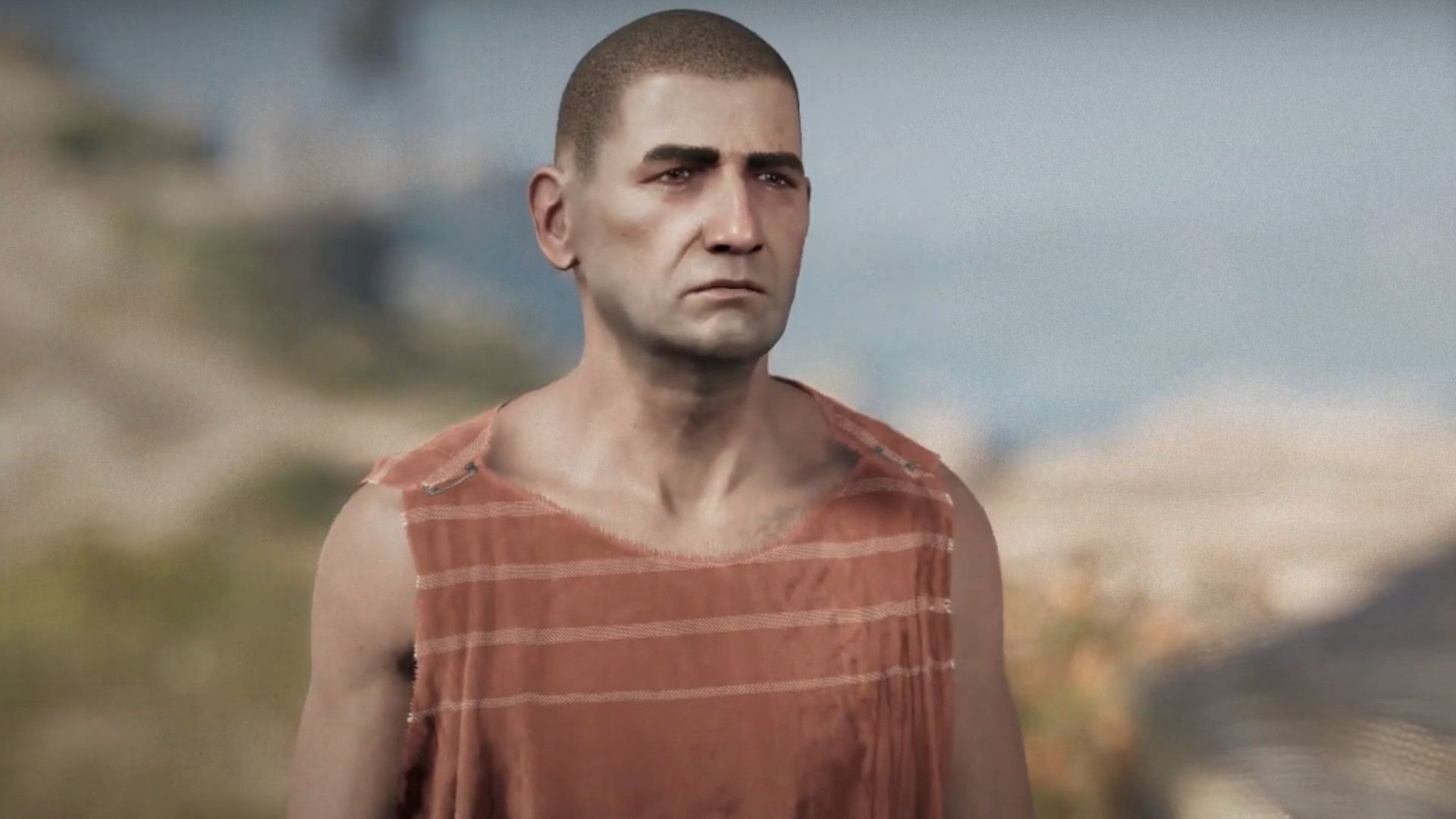 Assassin's Creed Image showing an NPC named Tyler angrily looking in at your character in the story quest called The Legend Of The Four Pillars.