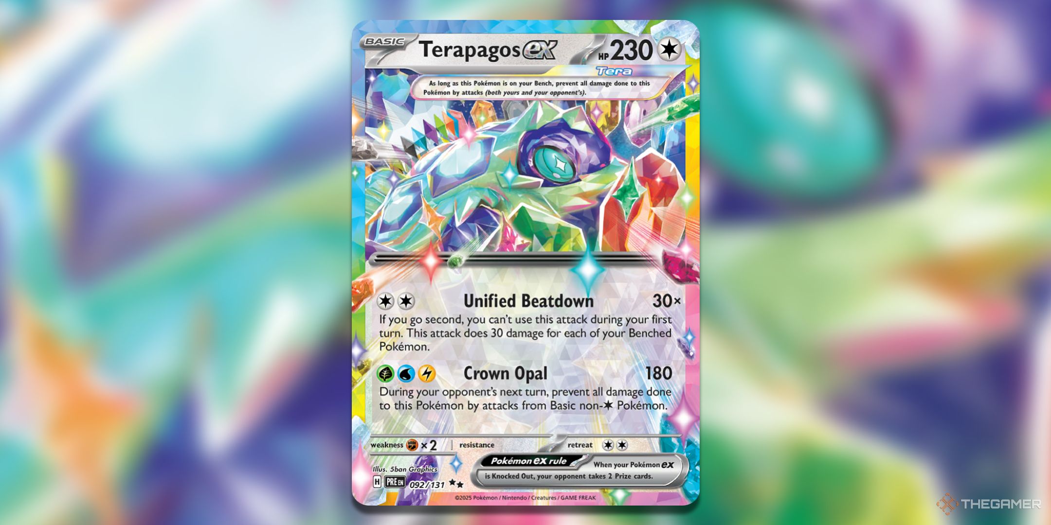 Prismatic Evolution Terapagos ex Pokemon TCG card art.