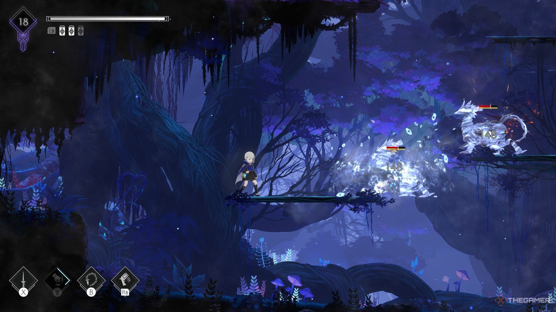 The image shows that Lito has frozen the enemies with his Glacial Fist ability in Ender Magnolia: Bloom In The Mist.