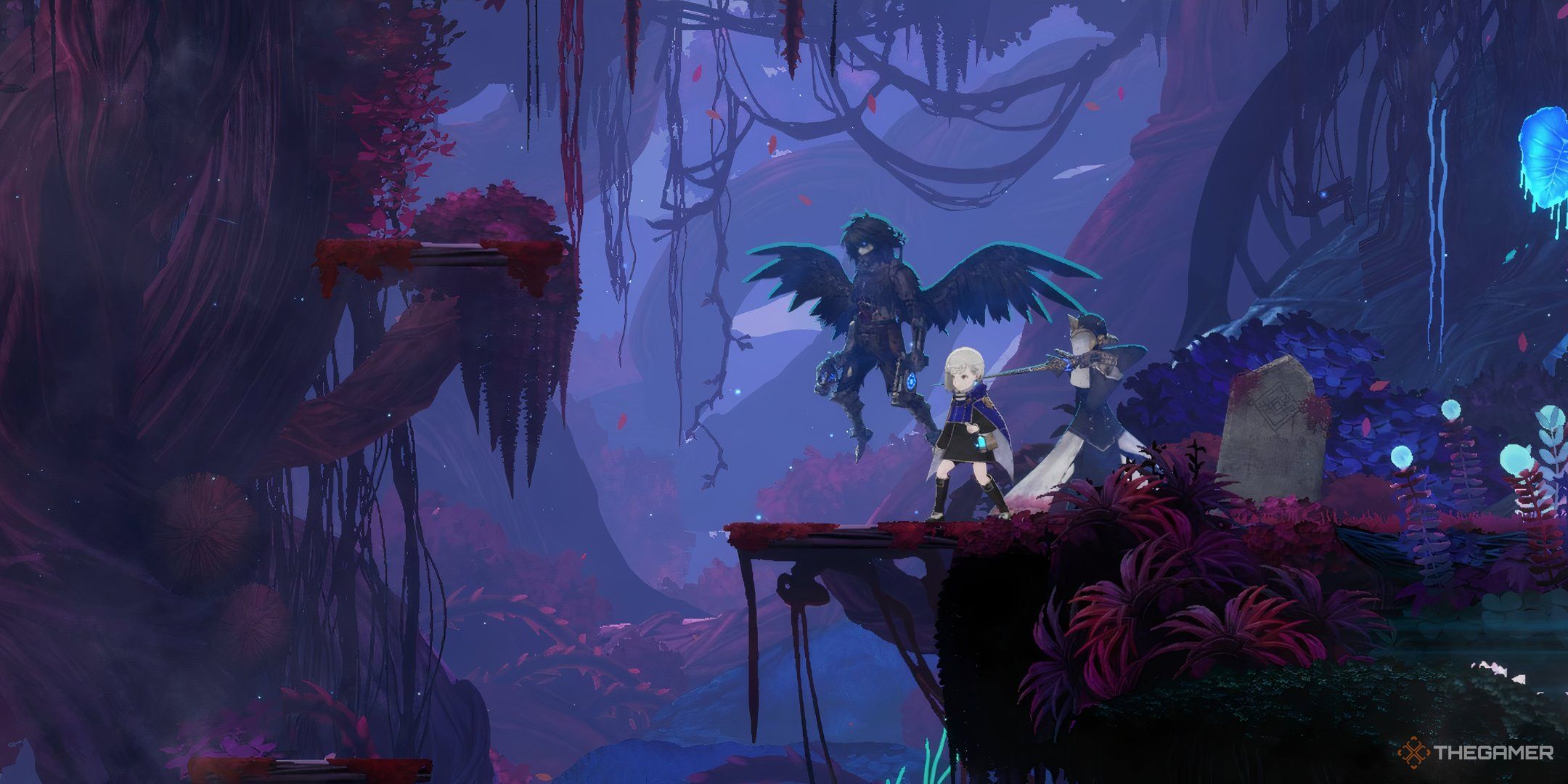 The image shows Lilac, alongside Nola and Yolvan during their idle animation in Ender Magnolia: Bloom In The Mist.