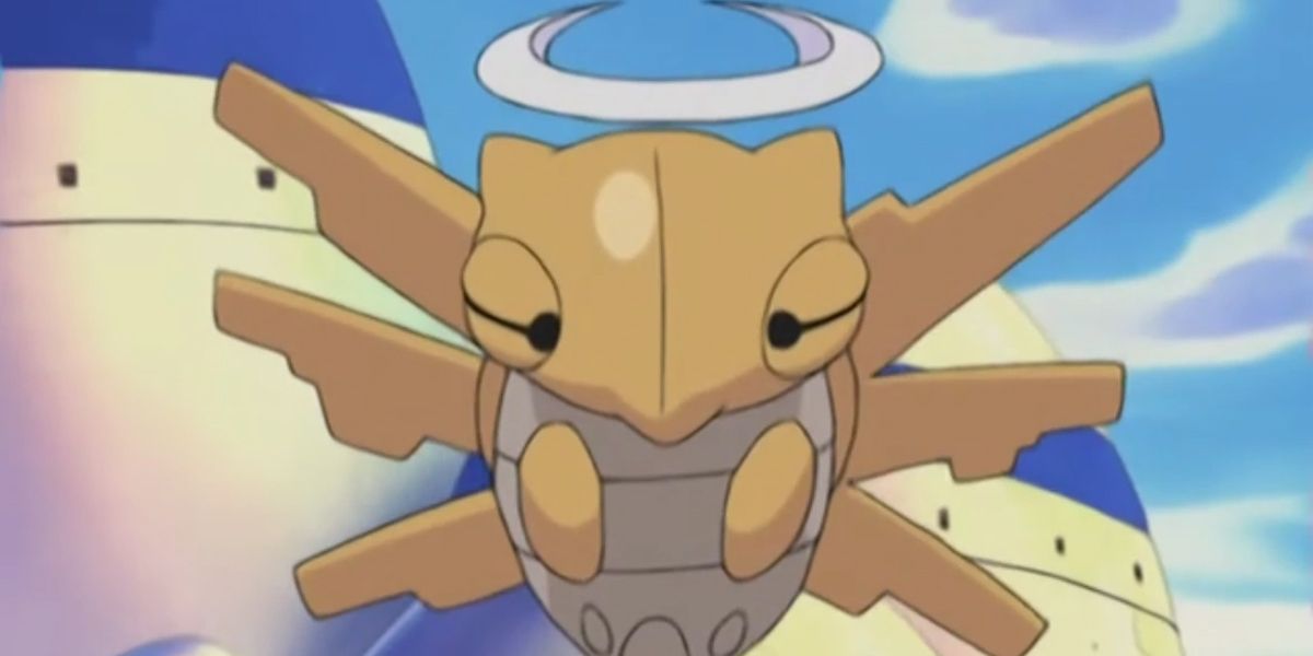 A Shedinja floating in the Pokemon anime.