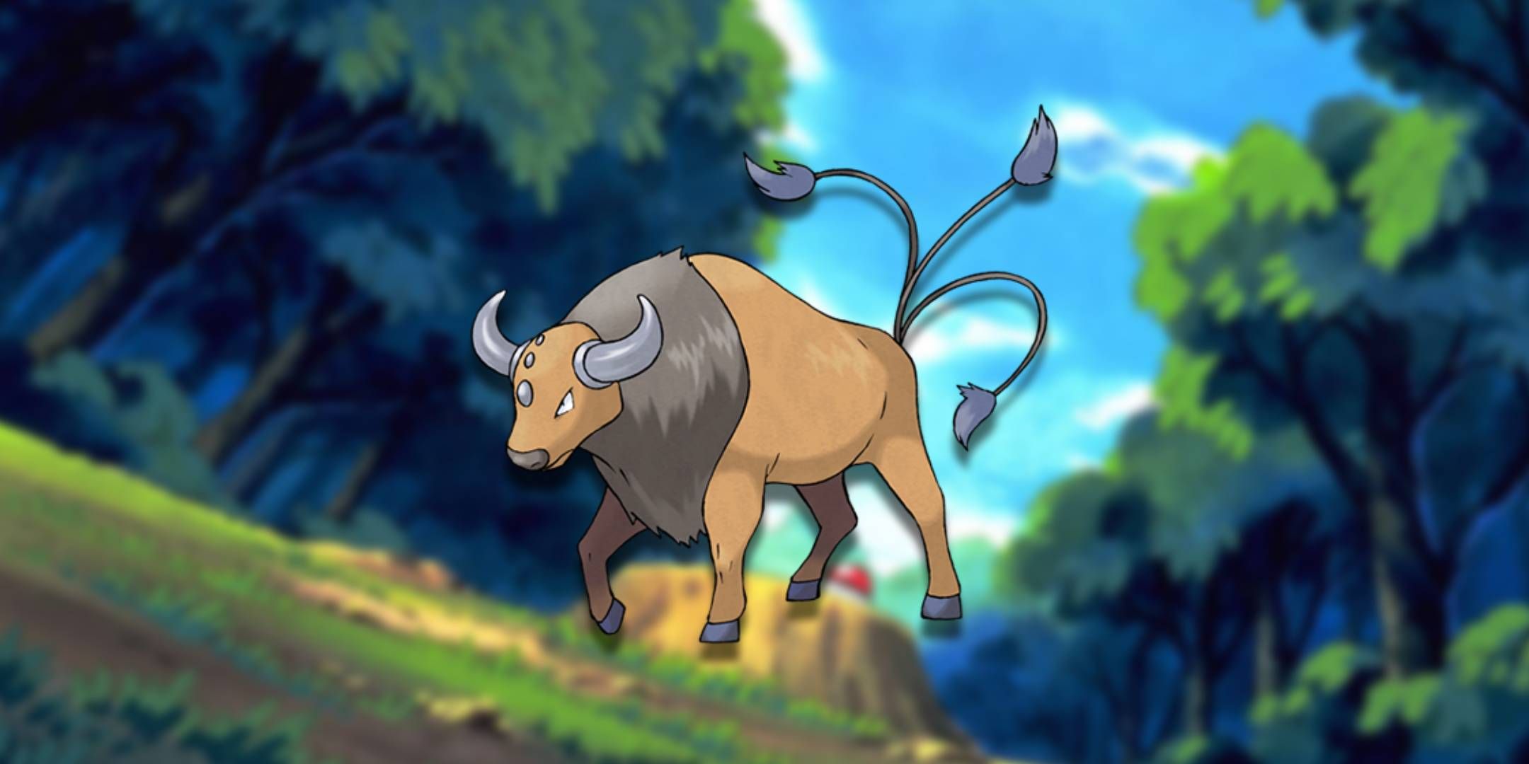 The Pokemon Tauros in a clearing in Pokemon.