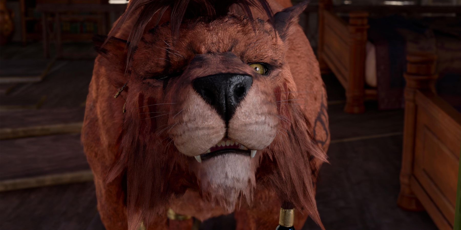 Closeup of Red XIII in Final Fantasy 7 Rebirth