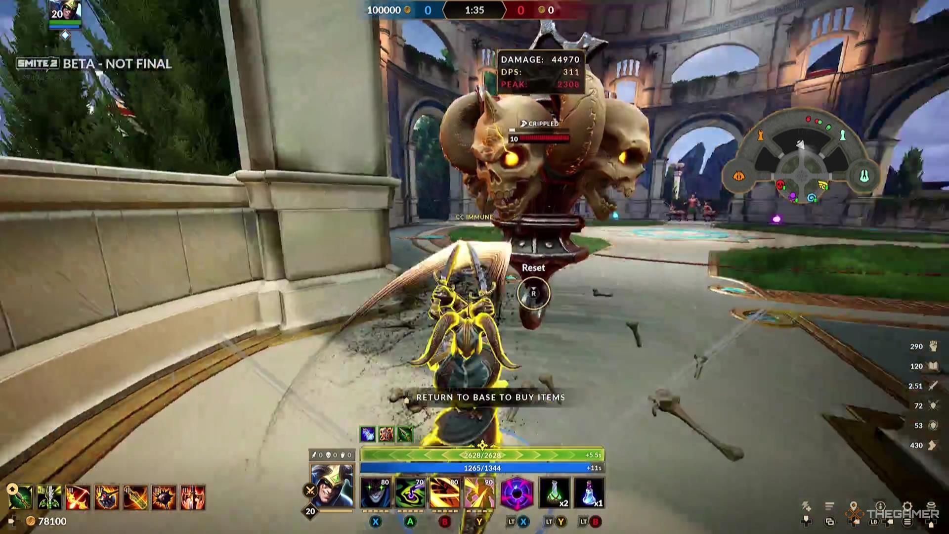 Loki teleports behind an enemy and attacks them with his Assassinate ultimate ability in Smite 2.