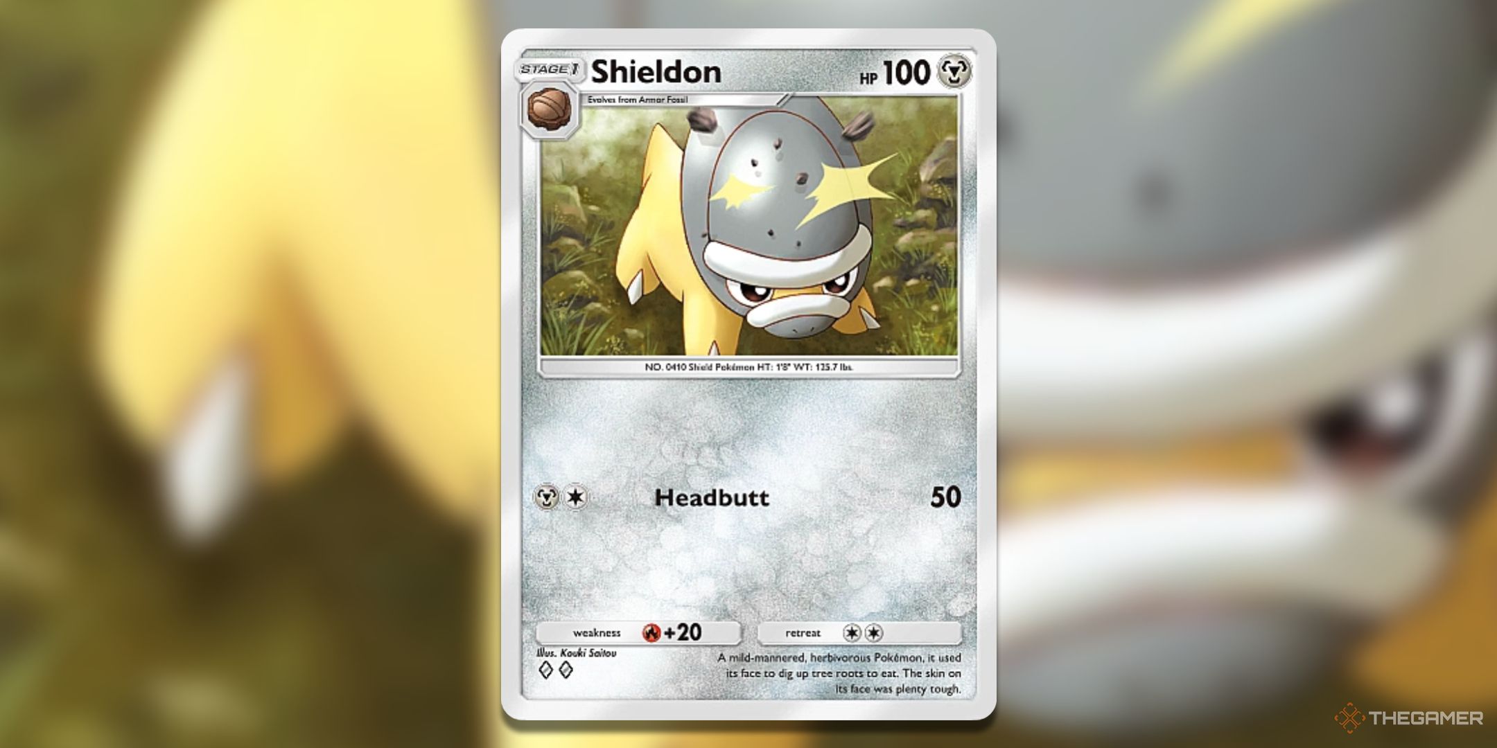 Shieldon Pokemon TCG Pocket Space Time Smackdown Card Art.