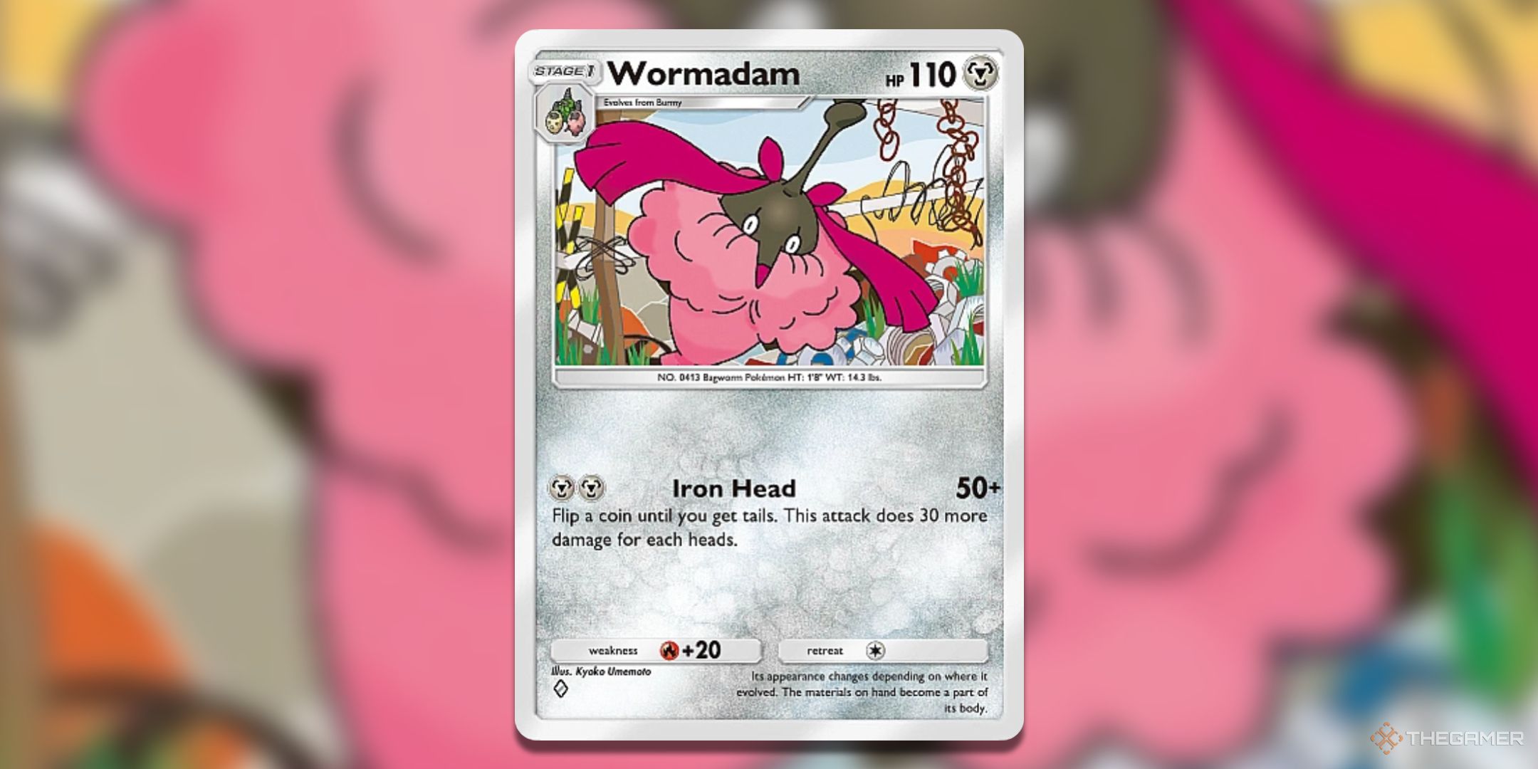 Wormadam Pokemon TCG Pocket Space Time Smackdown Card Art.