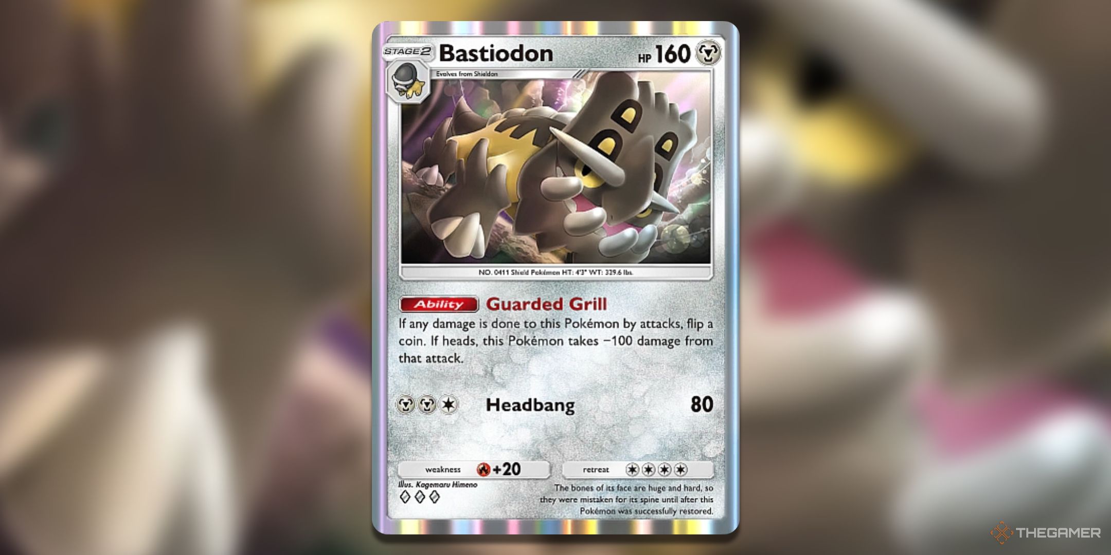 Bastiodon Pokemon TCG Pocket Space Time Smackdown Card Art.