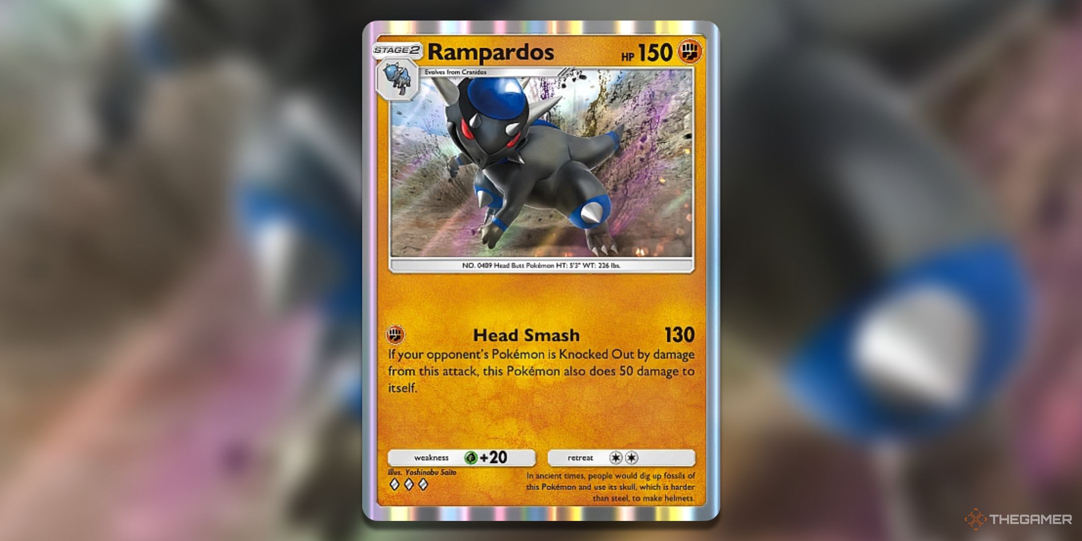 Rampardos Pokemon TCG Pocket Space Time Smackdown Card Art.