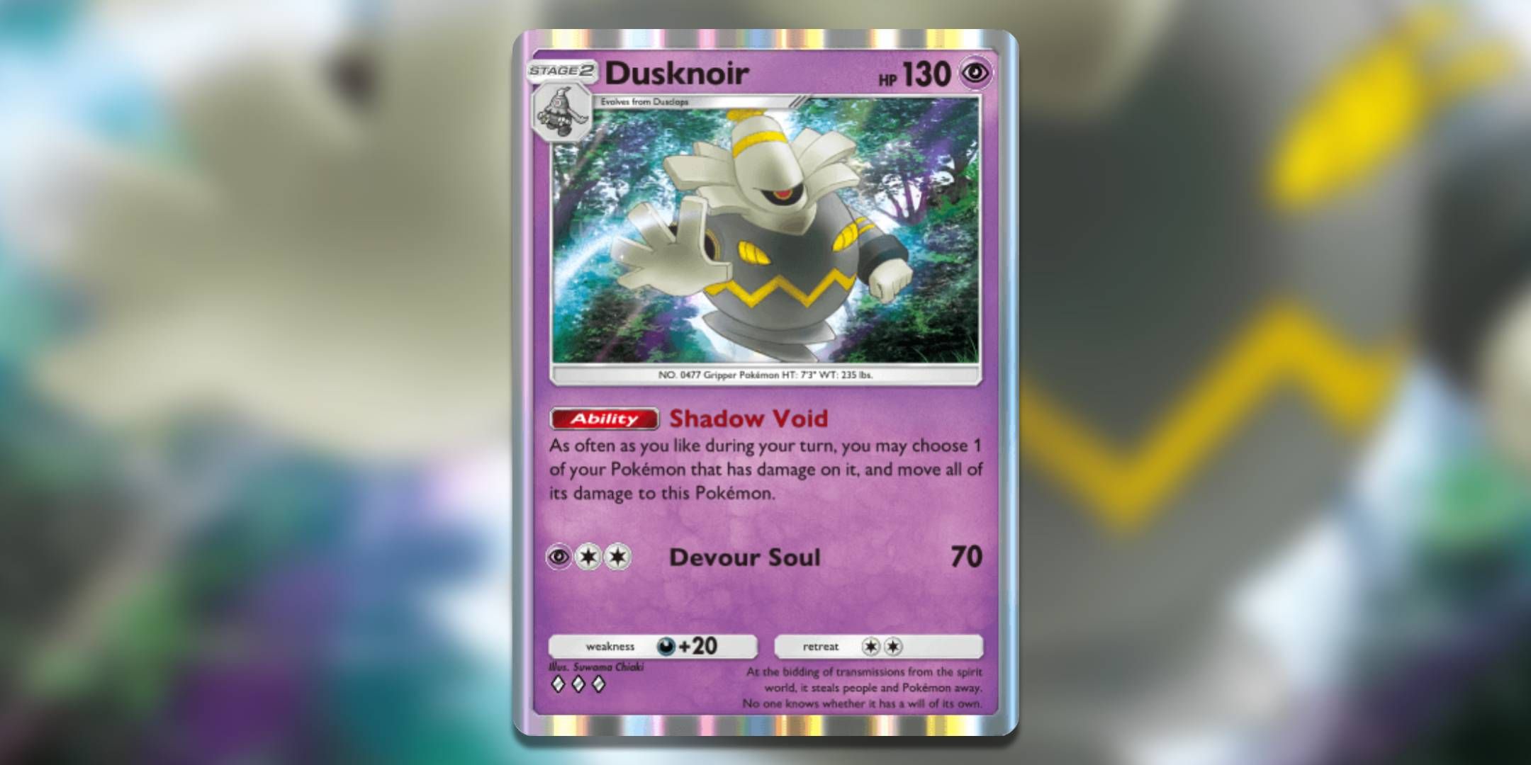 The Pokemon Pocket card Dusknoir by Suqama Chiaki.