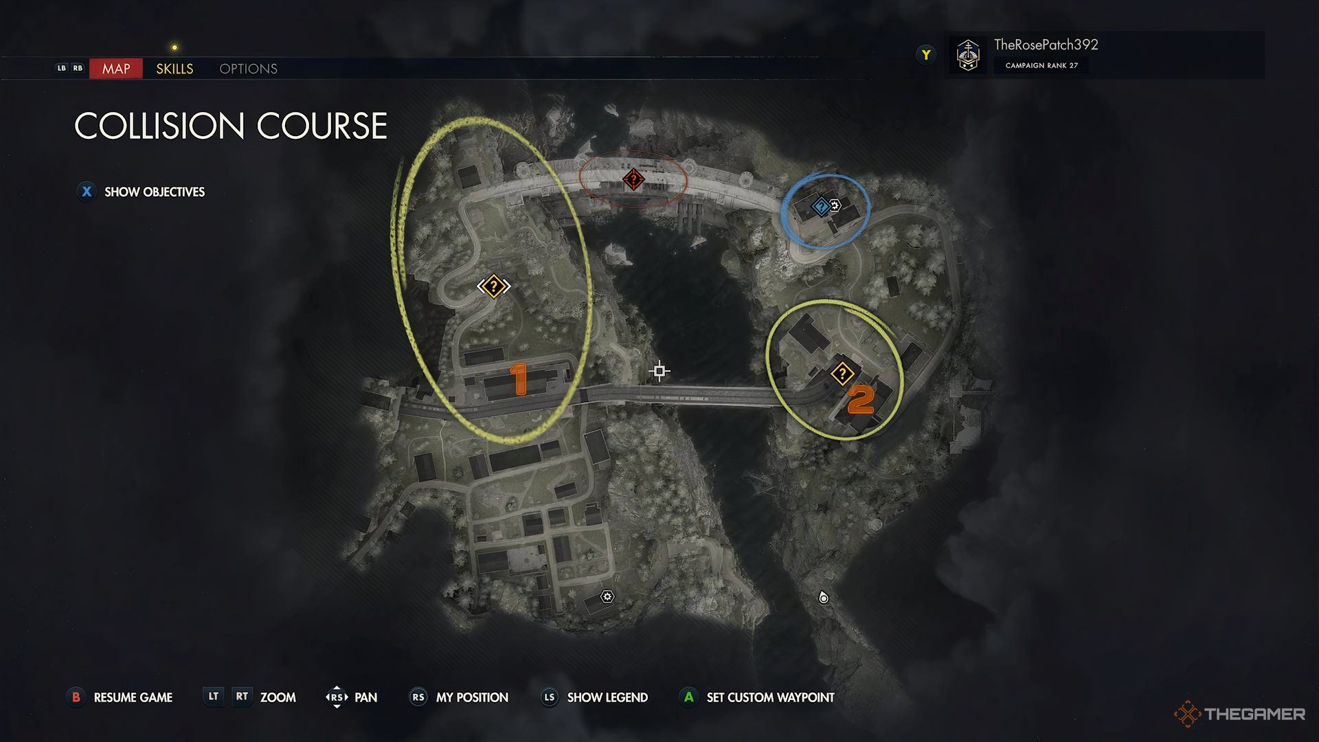 Map Locations Of Personal Items During Collision Course In Sniper Elite: Resistance.