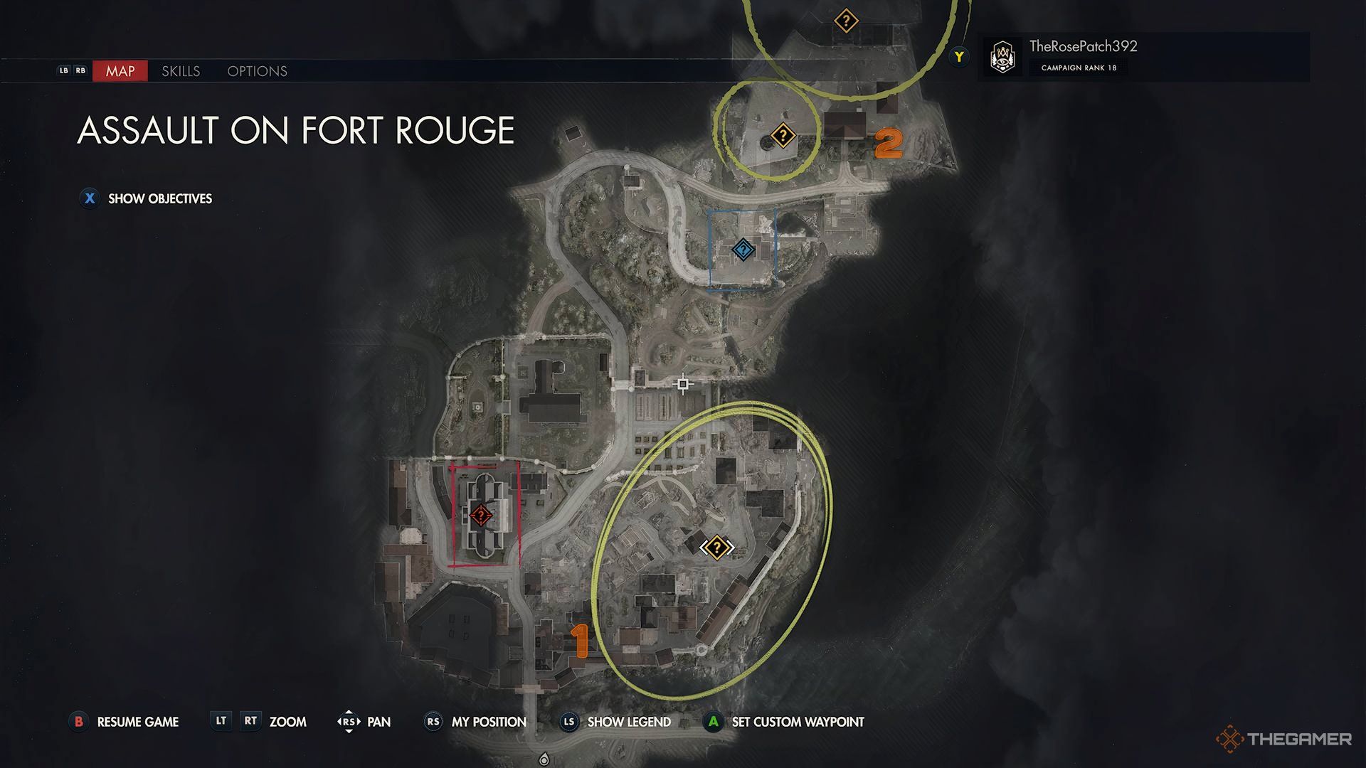 Map Locations Of Personal Items During Assault On Fort Rouge In Sniper Elite: Resistance.