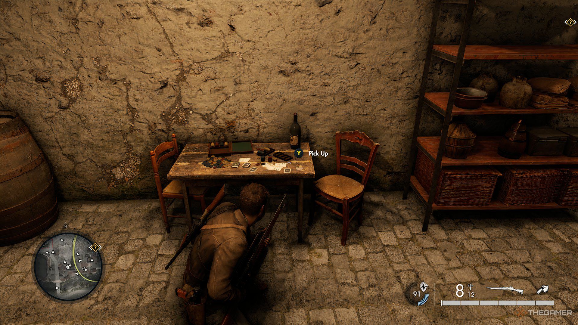 Finding First Item On Table During Assault On Fort Rouge In Sniper Elite: Resistance.