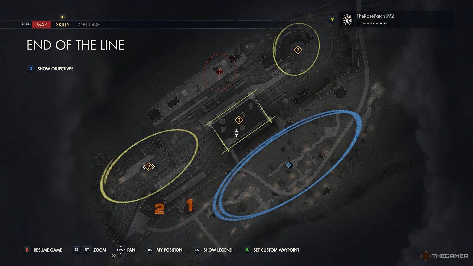 Map Locations Of Personal Items During End Of The Line In Sniper Elite: Resistance.