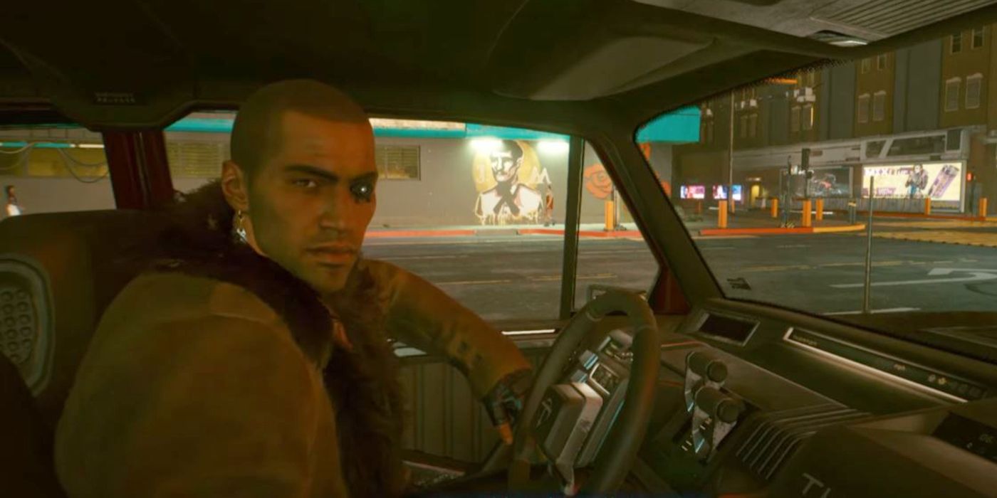 cyberpunk 2077 river ward riding in car