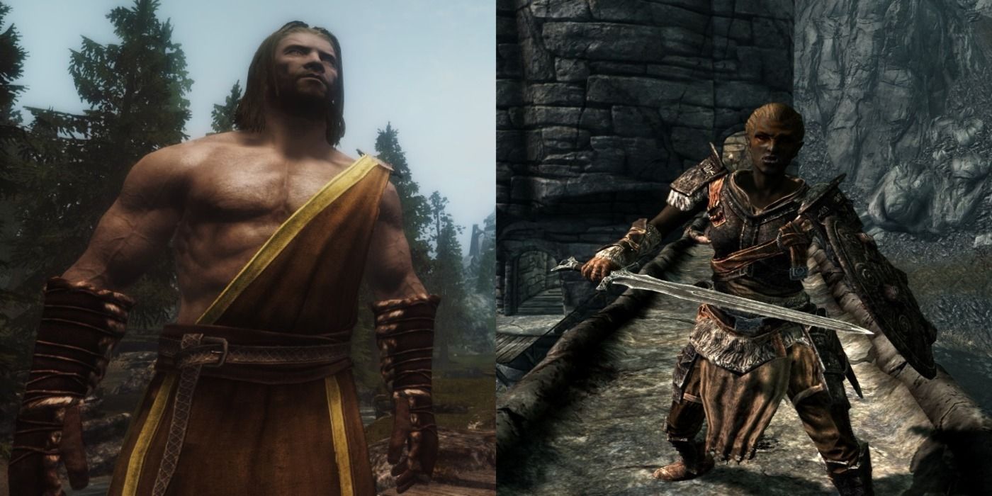 Split image, Monk, Bandit, Skyrim