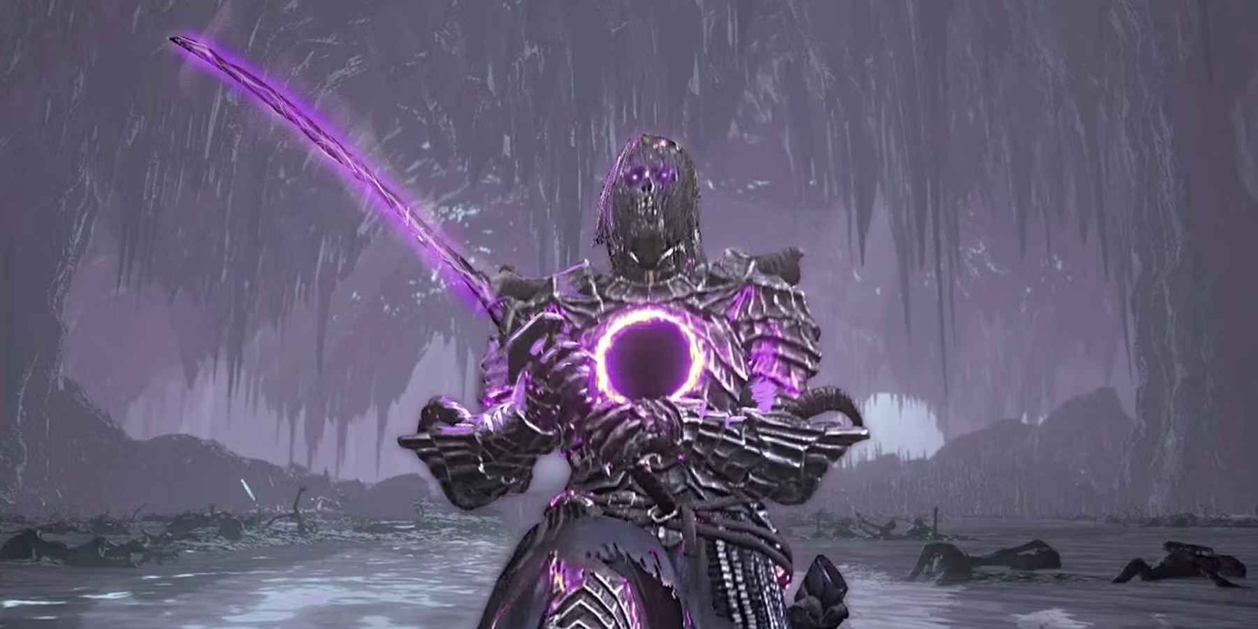 A character holding the Frayed Blade in Dark Souls 3