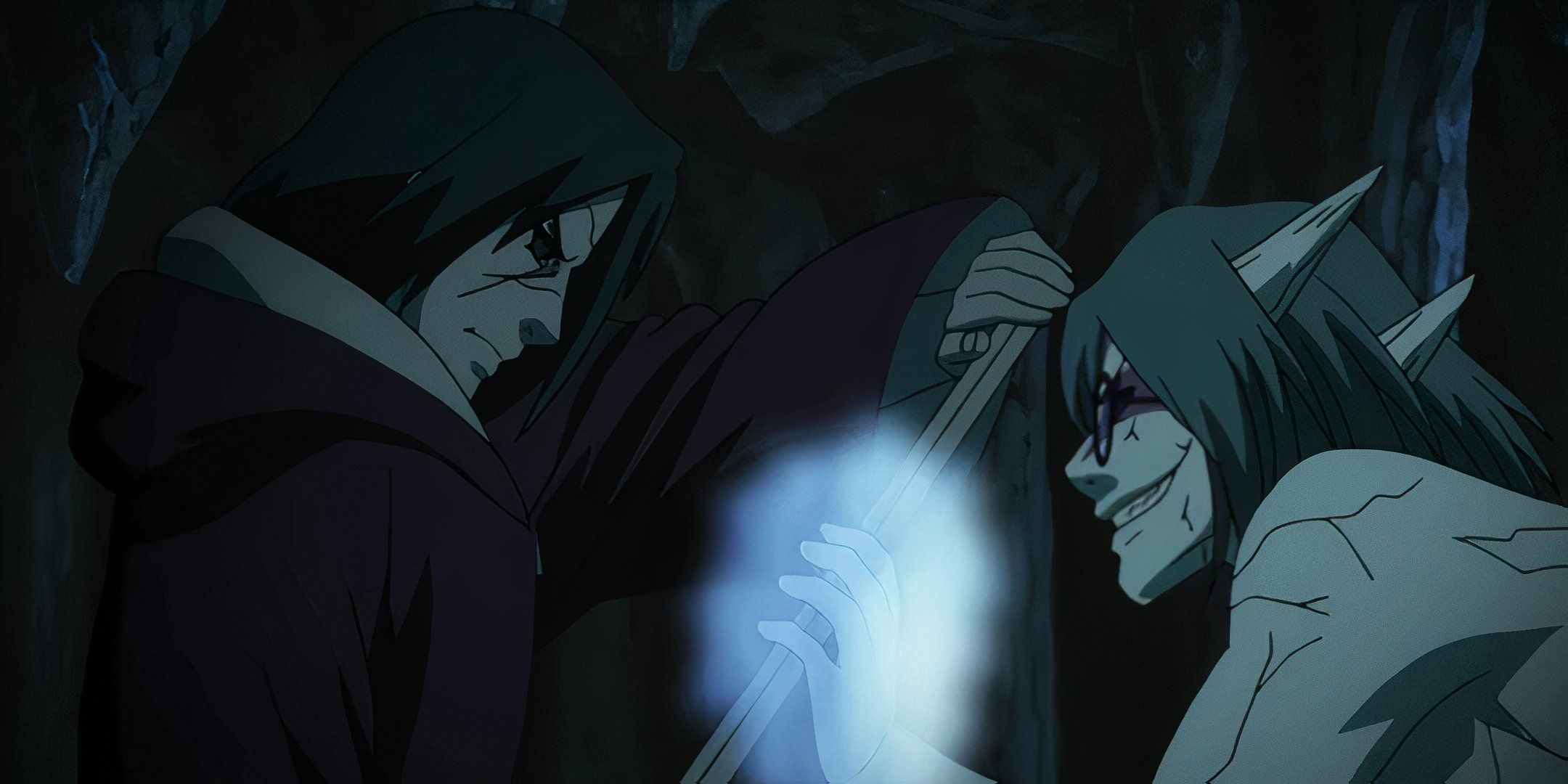 Itachi fighting Kabuto in Naruto