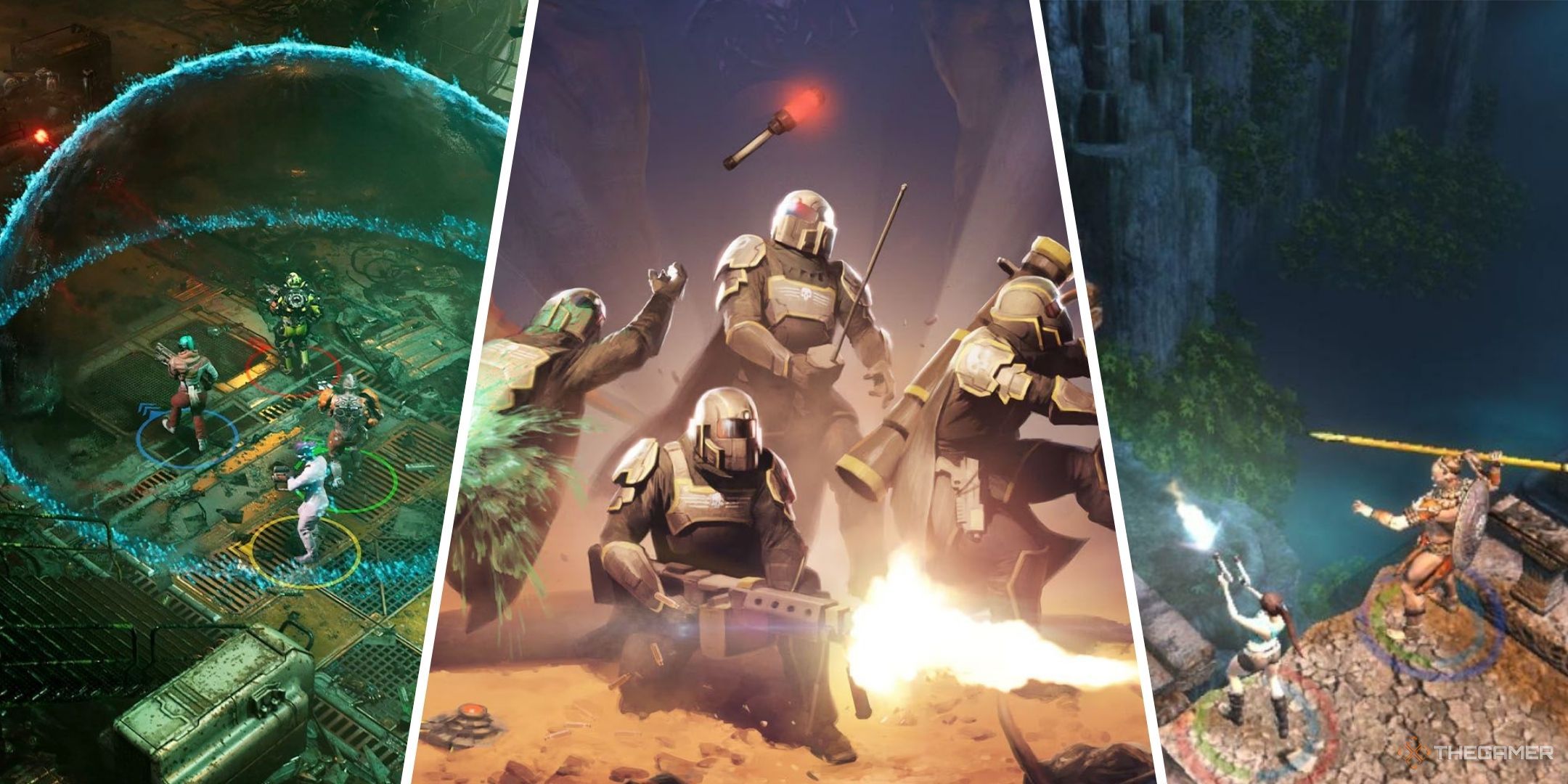 Featured image containing screenshots of The Ascent, Helldivers, and Lara Croft Guardians of Light.