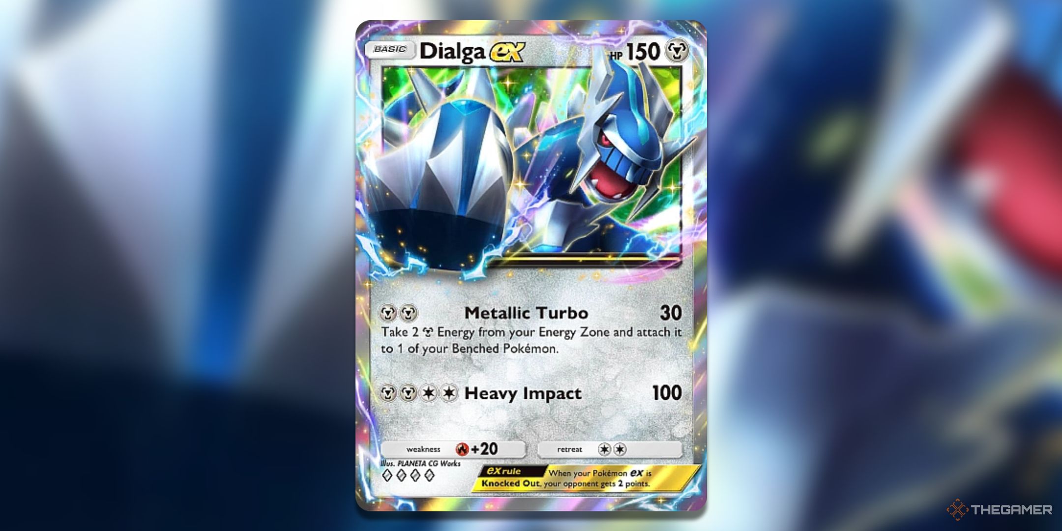 Dialga ex Pokemon TCG Pocket Space Time Smackdown Card Art.