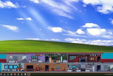 Screenshot of My Little Life showing a large house sitting on the bottom of a desktop