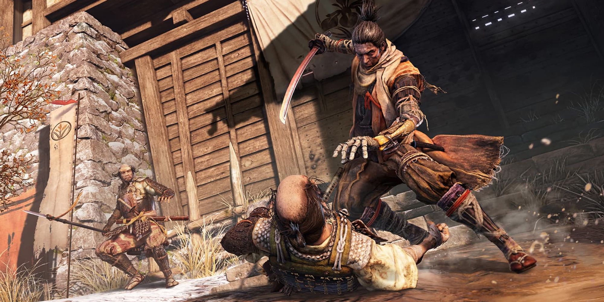 Sekiro Shadows Dies Twice Finishing Off A Downed Enemy