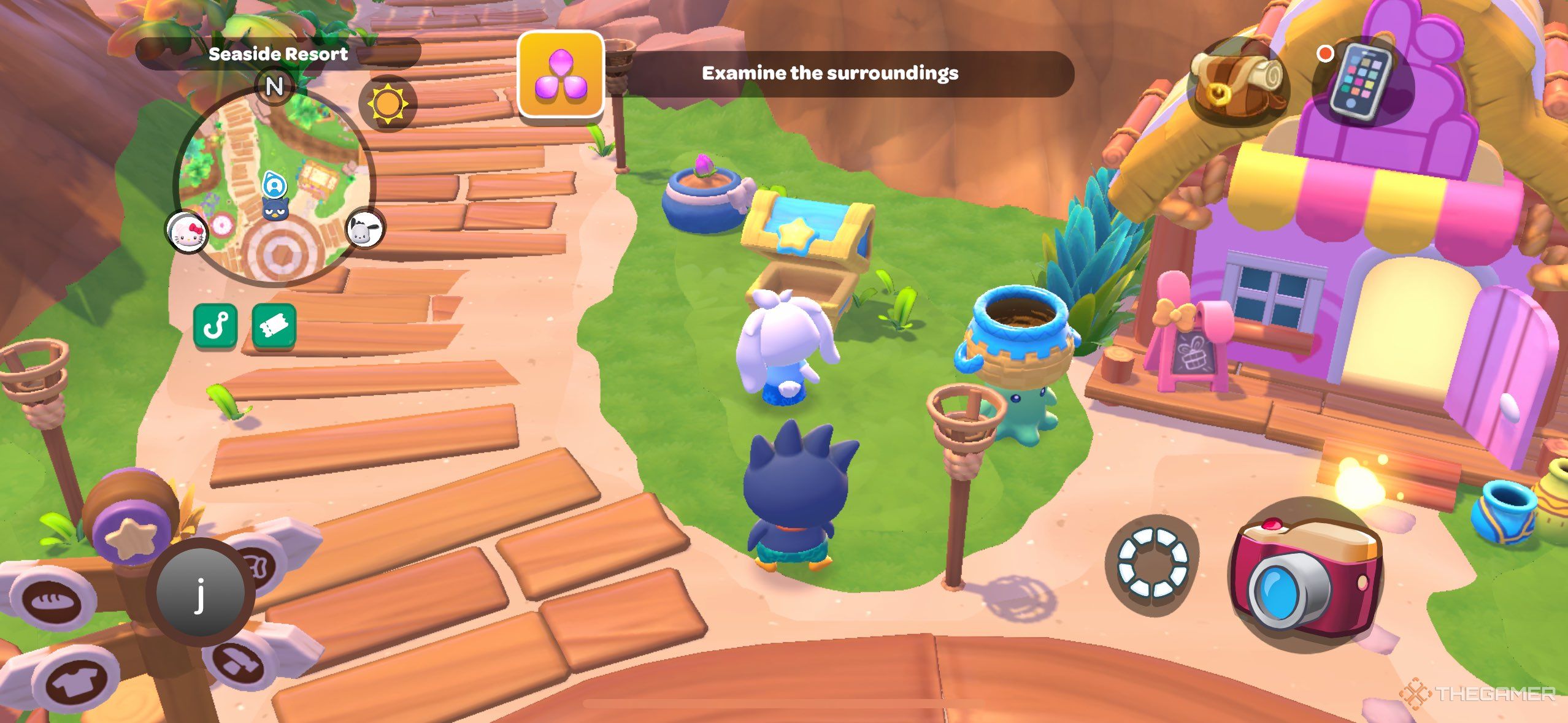 A player standing at the collection box in Hello Kitty Island Adventure.