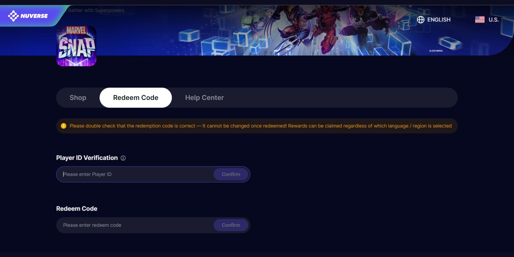 image showing the website where players can redeem marvel snap codes.