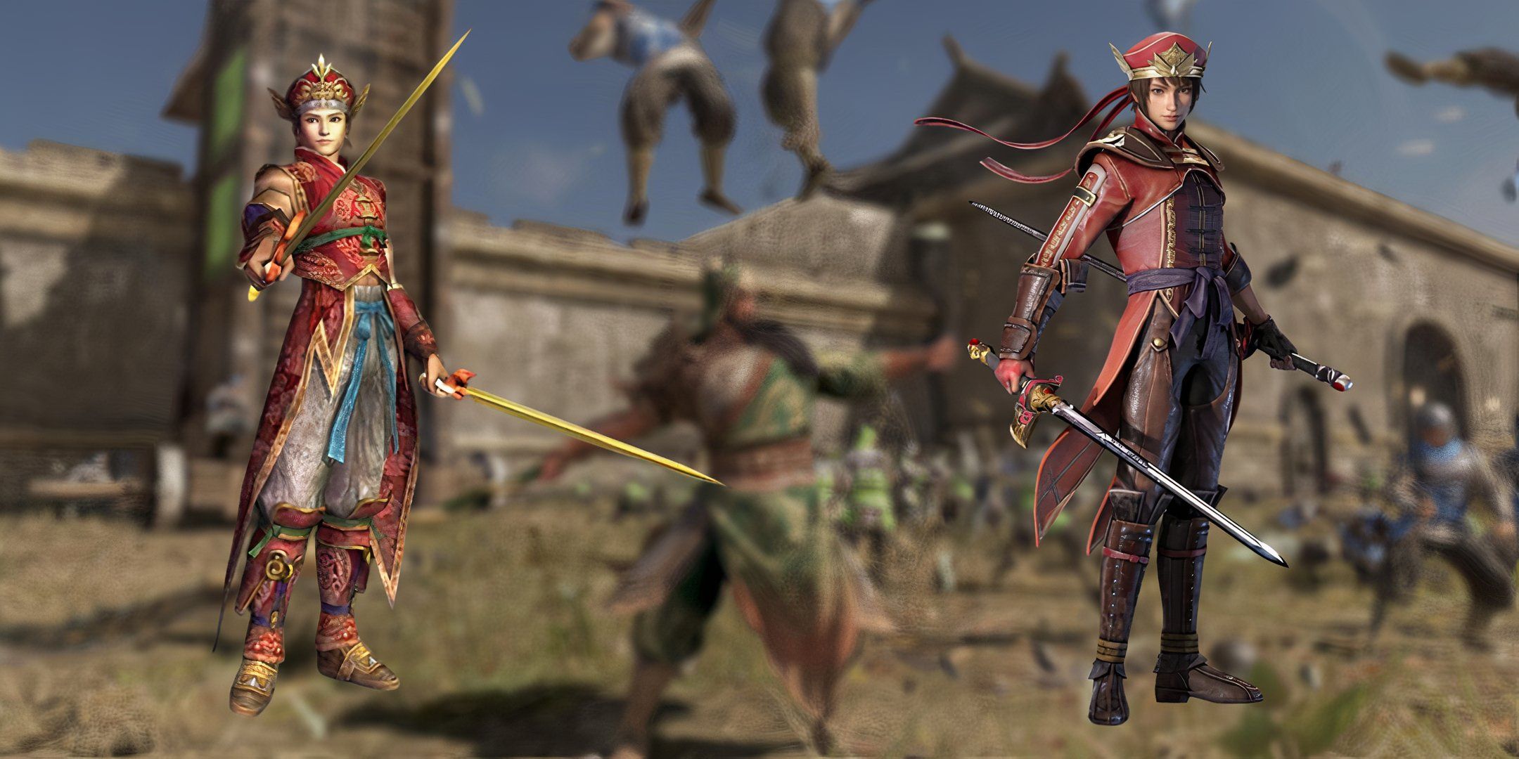 An early rendition of Lu Xun from Dynasty Warriors on the left, and the most recent on the right.