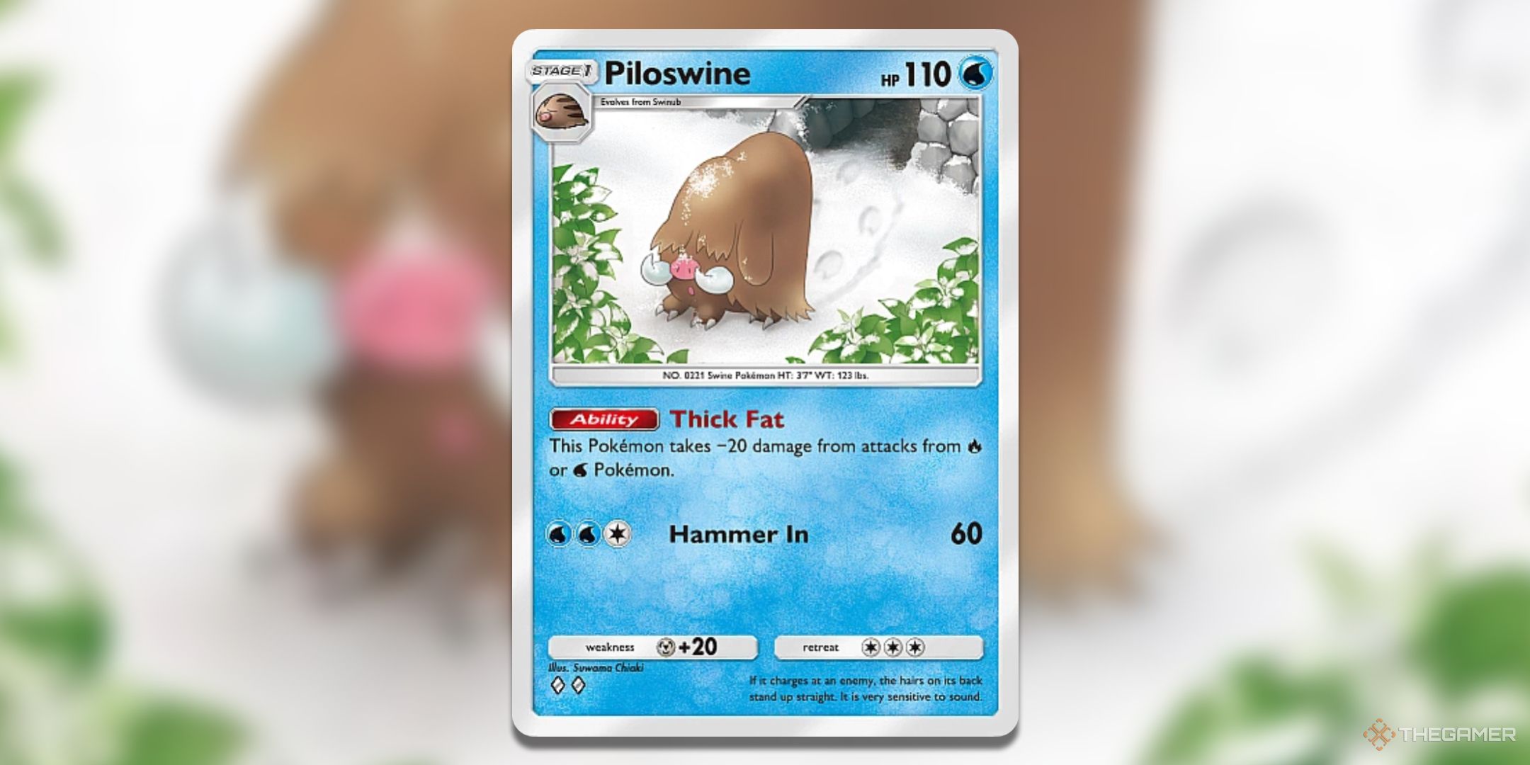 Piloswine Pokemon TCG Pocket Space Time Smackdown Card Art.