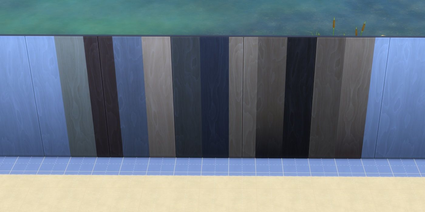 Image of every color of wallpaper in The Refined Living Room Kit from The Sims 4.