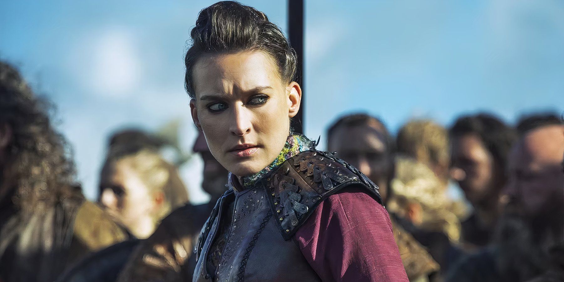 Astrid in Vikings looking on in battle