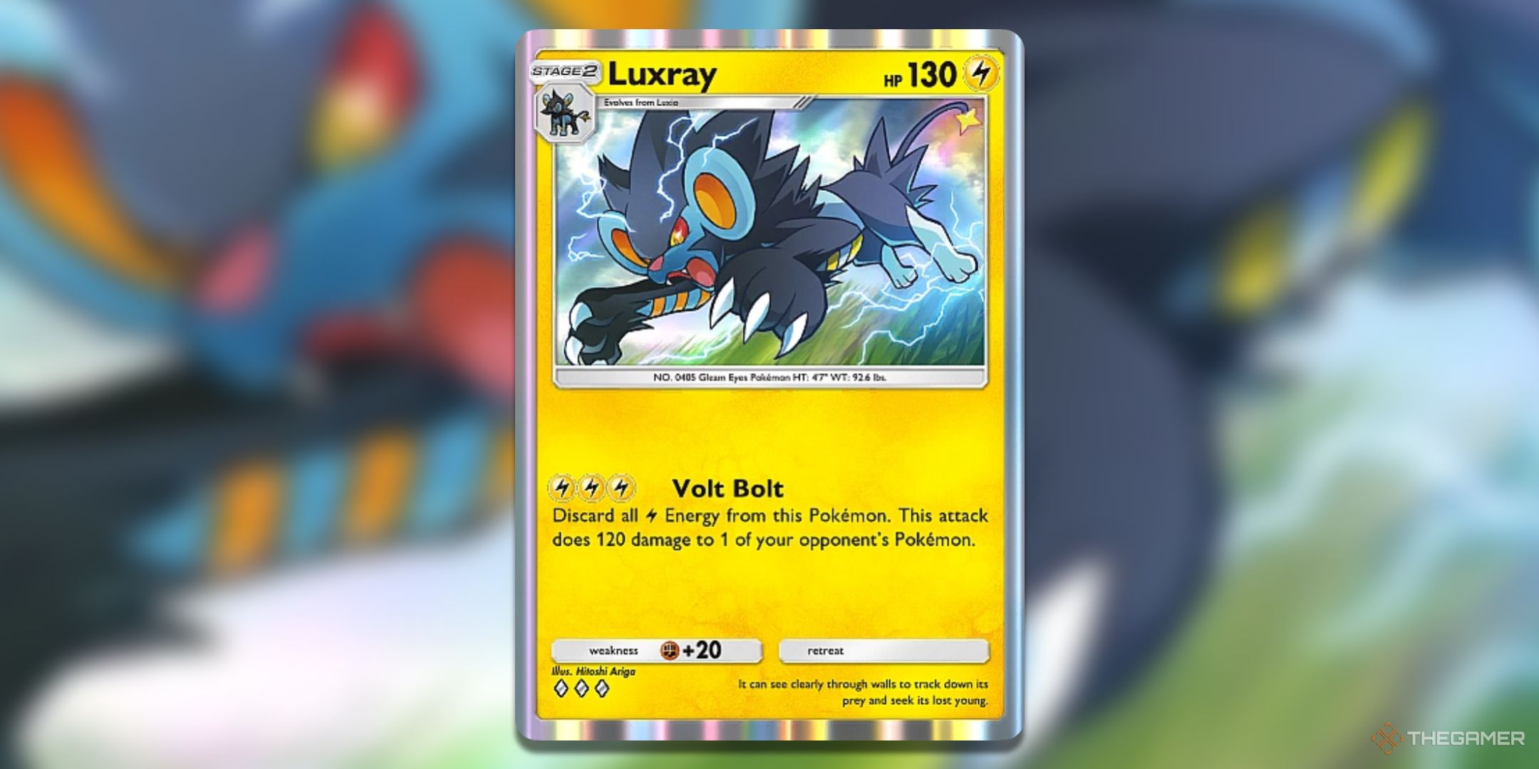 Luxray Pokemon TCG Pocket Space Time Smackdown Card Art is shown.