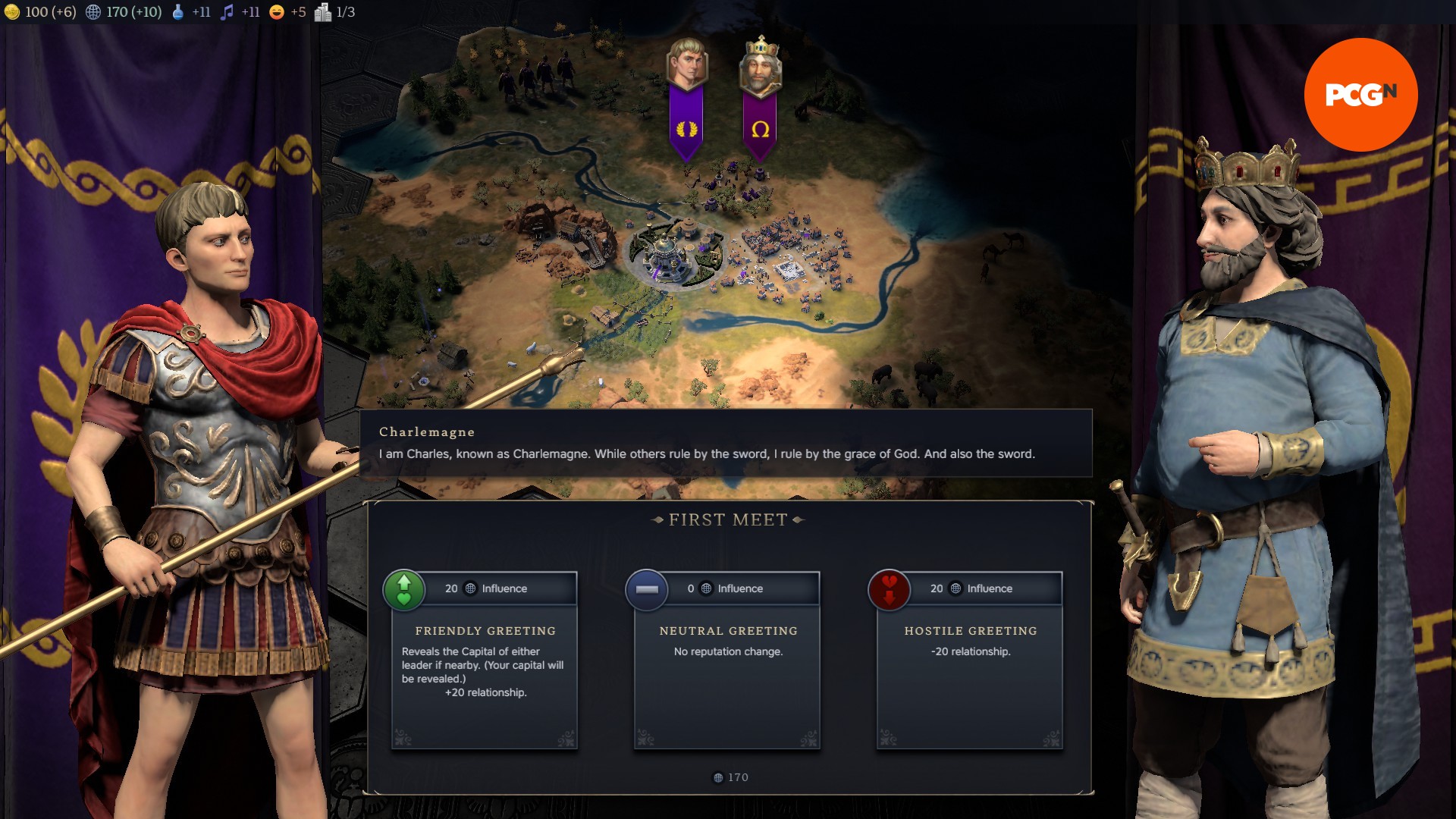 Civilization 7 review: A diplomacy screen from Firaxis 4X game Civ 7