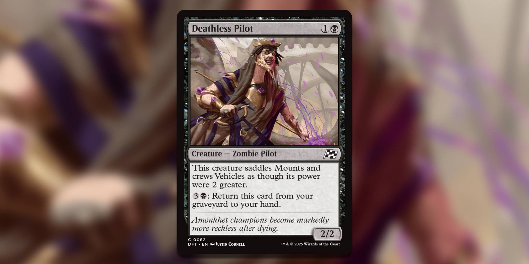 The Magic The Gathering card Deathless Pilot by Justin Cornell.