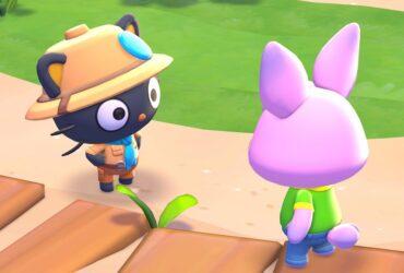 A player and Chococat Hello Kitty Island Adventure.