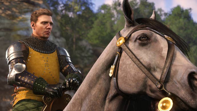 A character on a horse in Kingdom Come Deliverance 2.