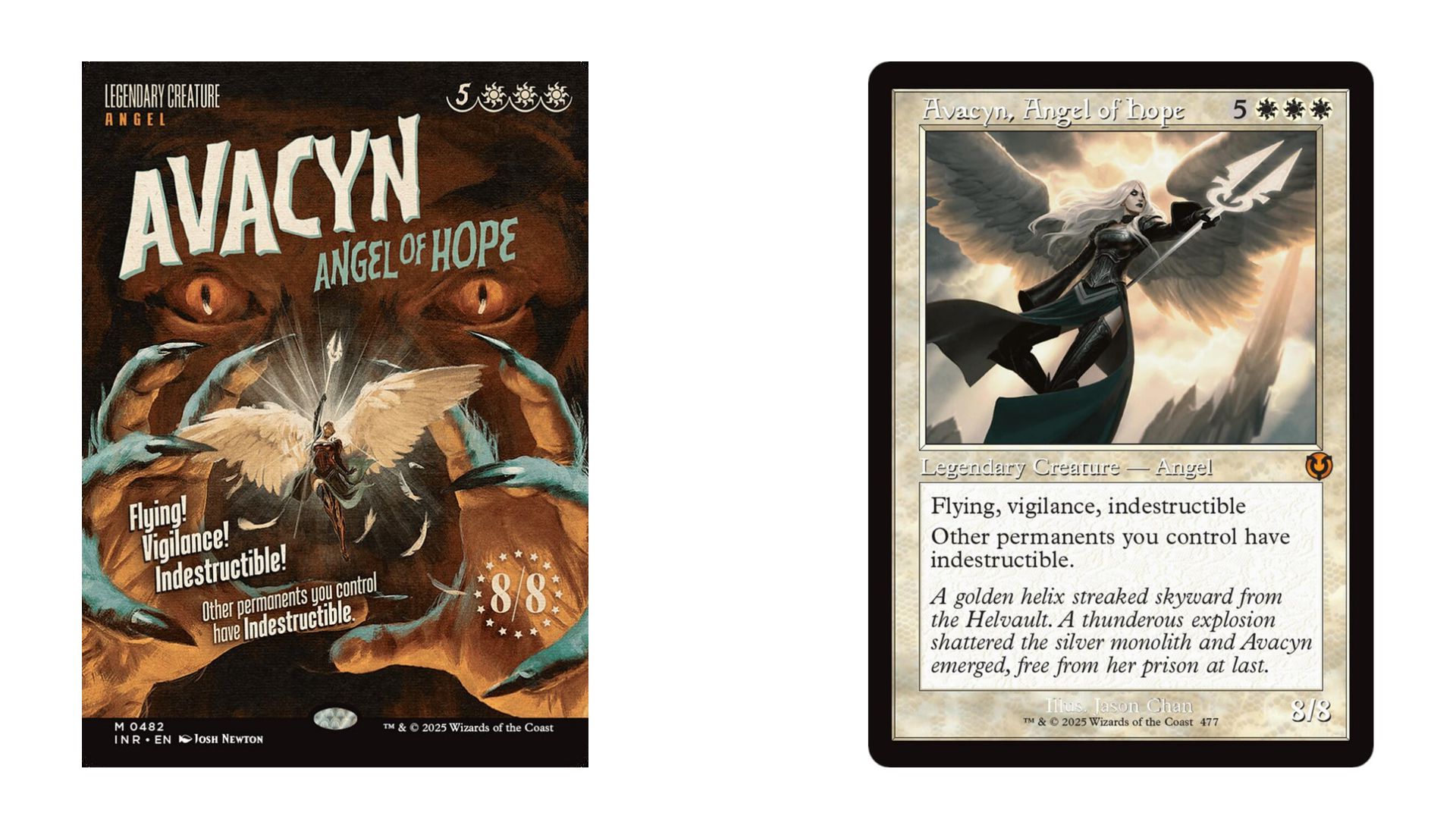 Avacyn cards against a white background