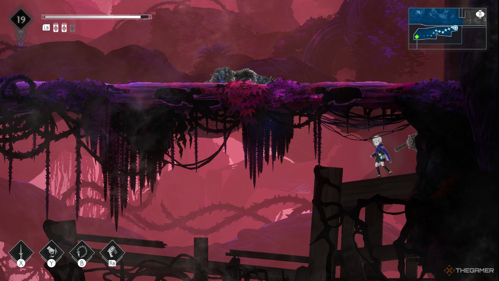 The image shows the switch to unlock the gate in the Crimson Forest in Ender Magnolia: Bloom In The Mist.