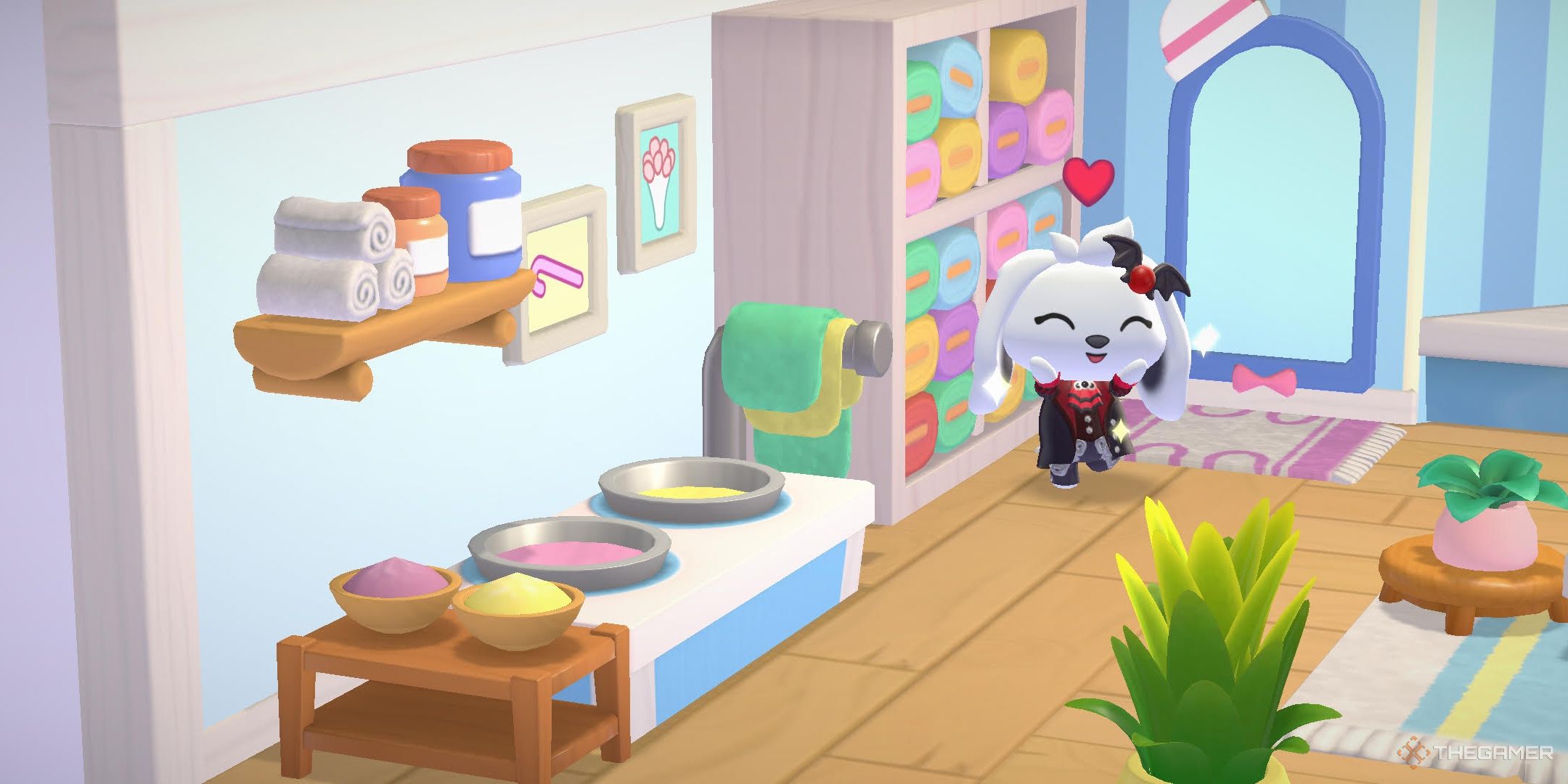 A player dye area in Hello Kitty Island Adventure.