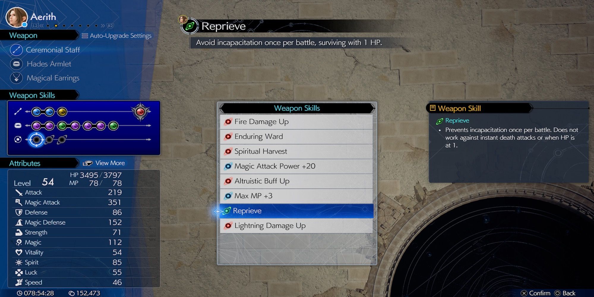 Reprieve Aerith weapon skill in Final Fantasy 7 Rebirth